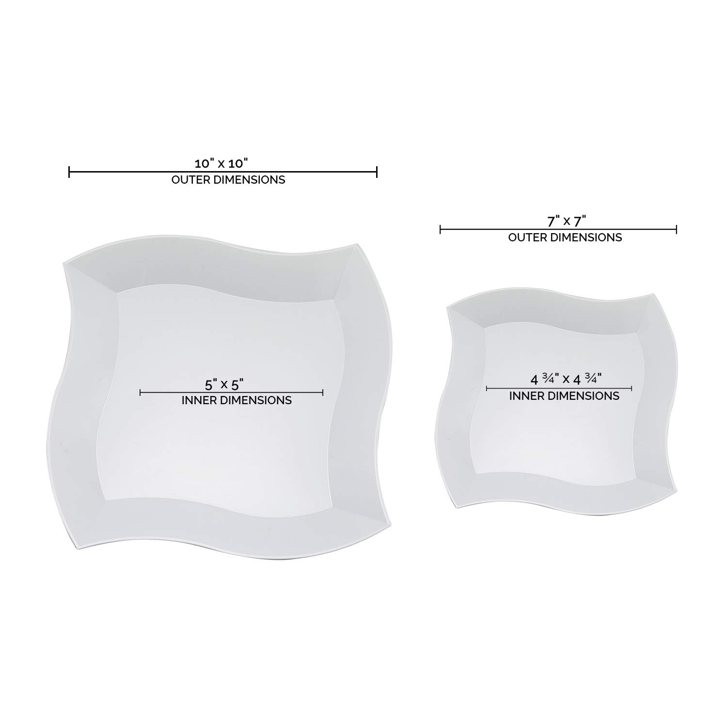 Elegant Disposable Plastic Dinnerware Sets for Weddings & Parties - Heavy Duty Wave Design Plates (120-Piece Combo Set, White) - Perfect for Wedding Receptions, Birthday Celebrations & Special Events