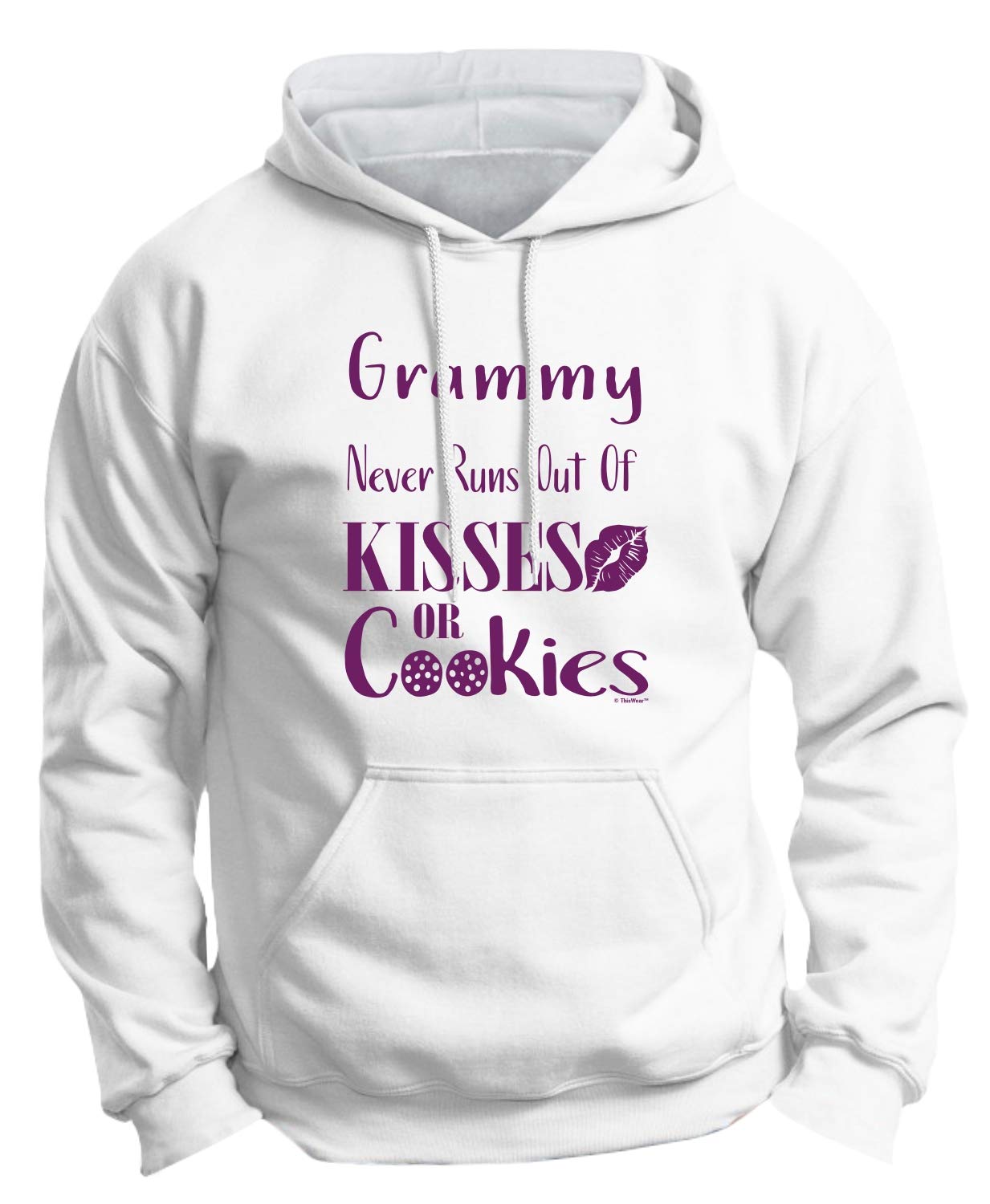 Grammy Never Runs Out of Kisses Or Cookies Premium Hoodie Sweatshirt - Soft Cotton Pullover for Grandparents Day, Family Reunions & Cozy Winter Wear