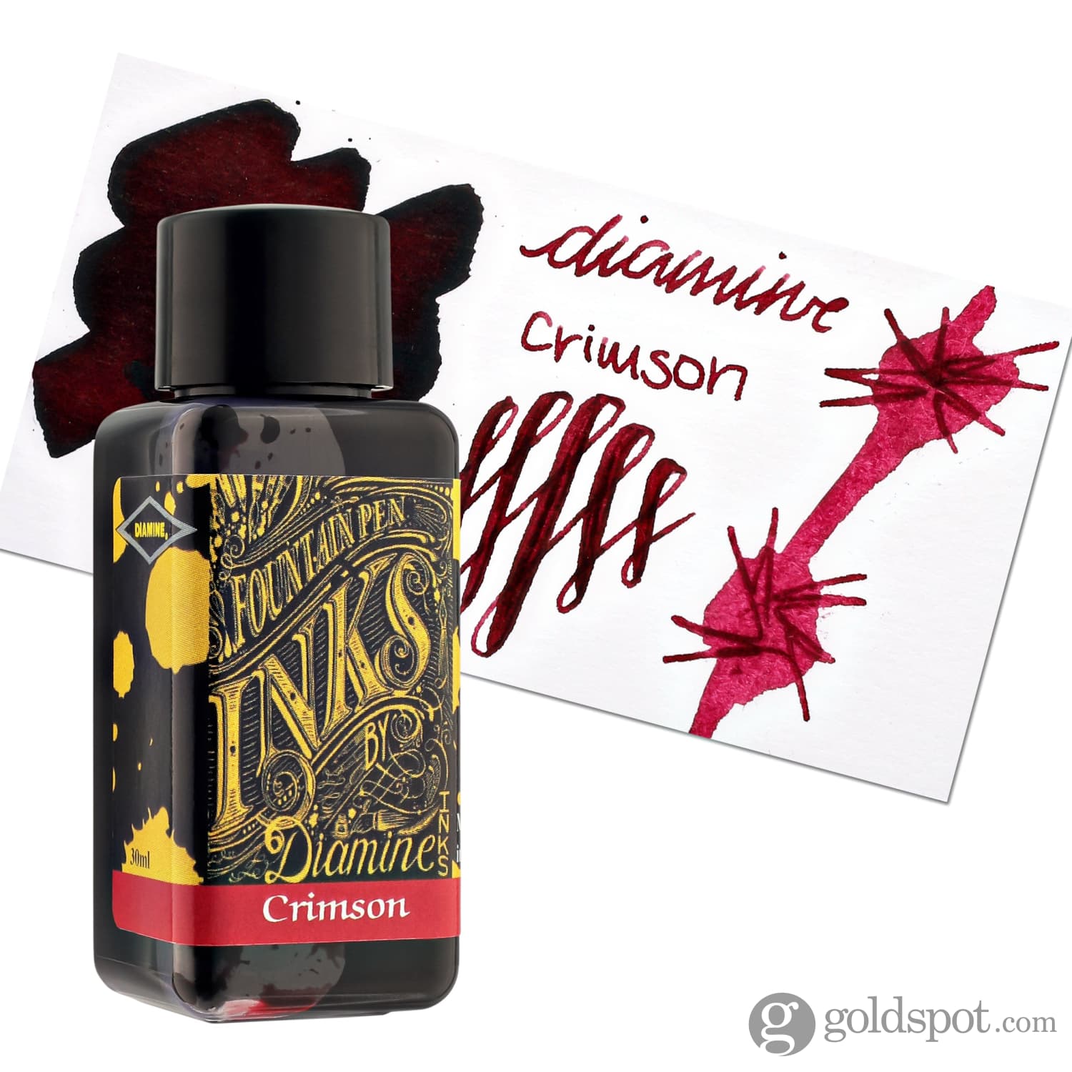 Diamine Classic Bottled Ink - Crimson Red Fountain Pen Ink for Calligraphy, Journaling & Letter Writing - Premium Quality, Vibrant Color, Smooth Flow - Ideal for Artists, Writers & Pen Enthusiasts