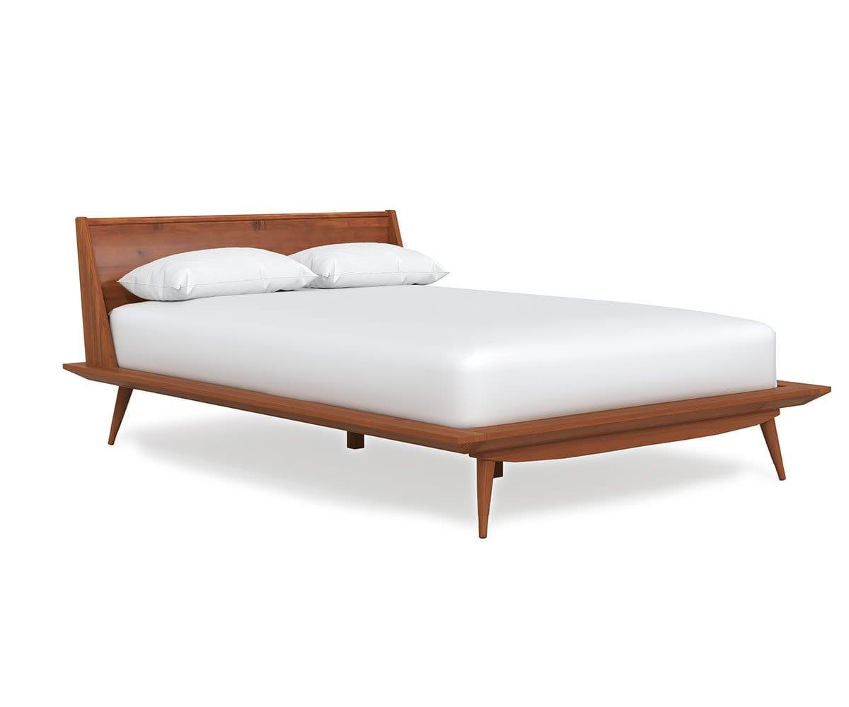 Bolig Bed Frame - Light Walnut Stain Finish, Modern Platform Bed with Wooden Slats - Perfect for Bedroom, Guest Room, or Dormitory