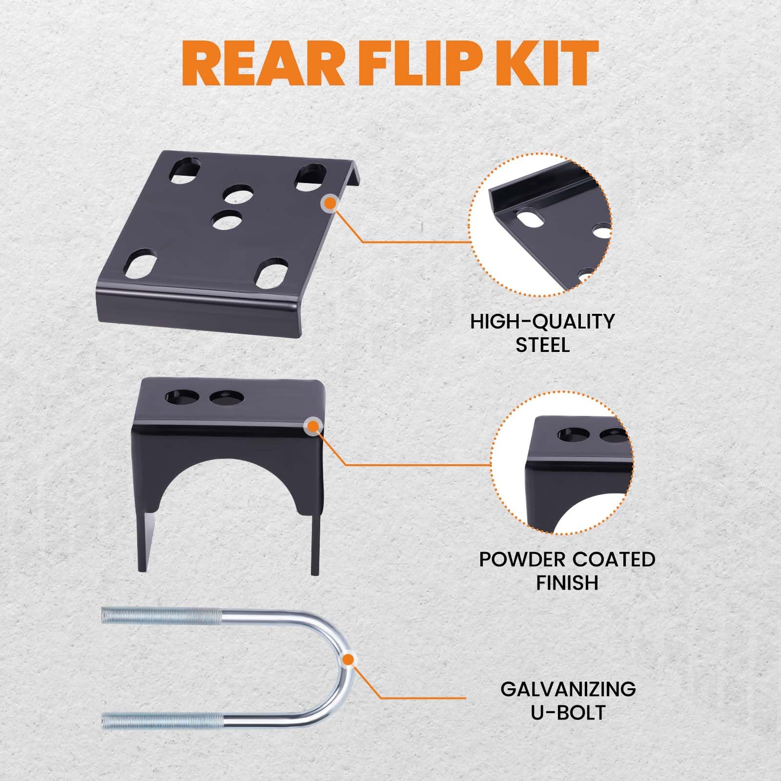 maXpeedingrods 6-Inch Rear Axle Drop Flip Lowering Kit with U-Bolts - Compatible with Dodge Ram Charger D100 D150 2WD (1972-1993 Models) - Perfect for Custom Suspension Lowering & Performance Upgrades