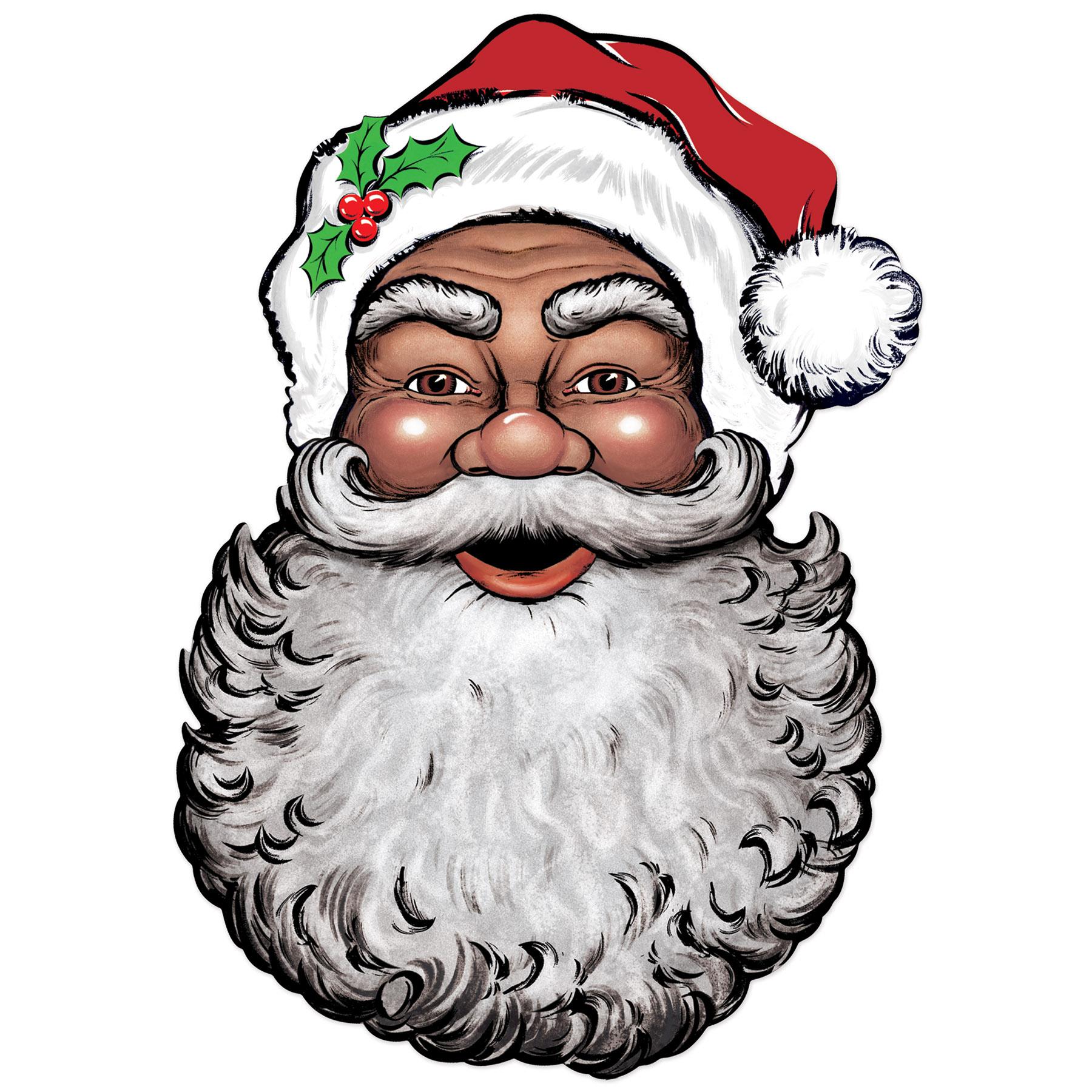 12 Pack Beistle Double-Sided Santa Face Cutouts - Christmas Party Decorations, Holiday Photo Booth Props, Festive Home & Office Decor