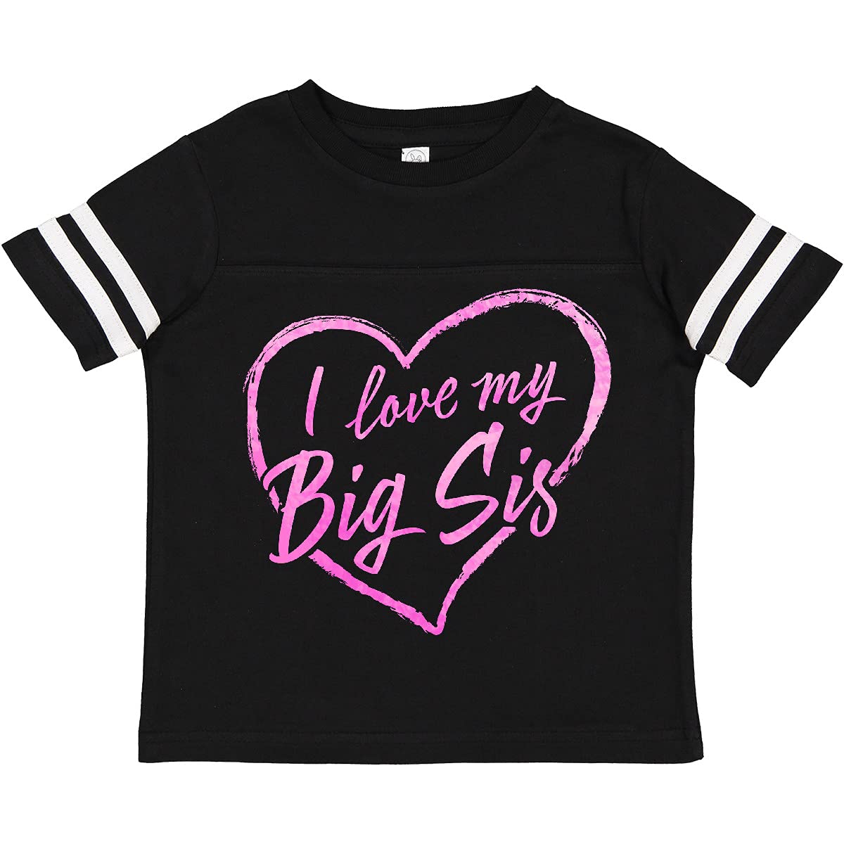 Inktastic I Love My Big Sis Toddler T-Shirt - Pink Chalk Heart Design | Cute Sibling Matching Outfit for Toddler Girls & Sisters