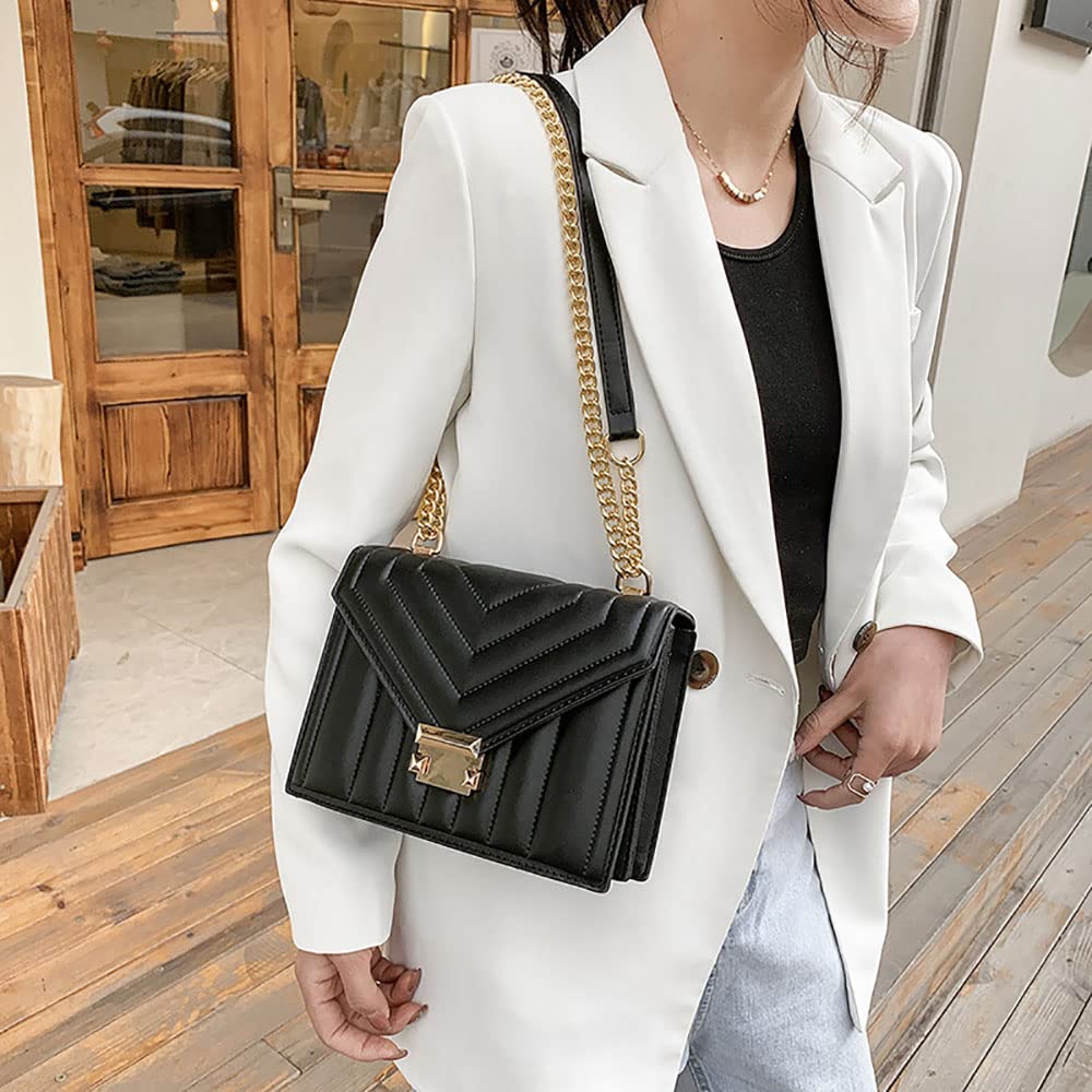 Luxury Envelope Crossbody Bag for Women - PU Leather Underarm Shoulder Bag with Chain Strap, Fashion Designer Style Handbag (Gray) | Perfect for Everyday Use, Work, Dating & Special Occasions