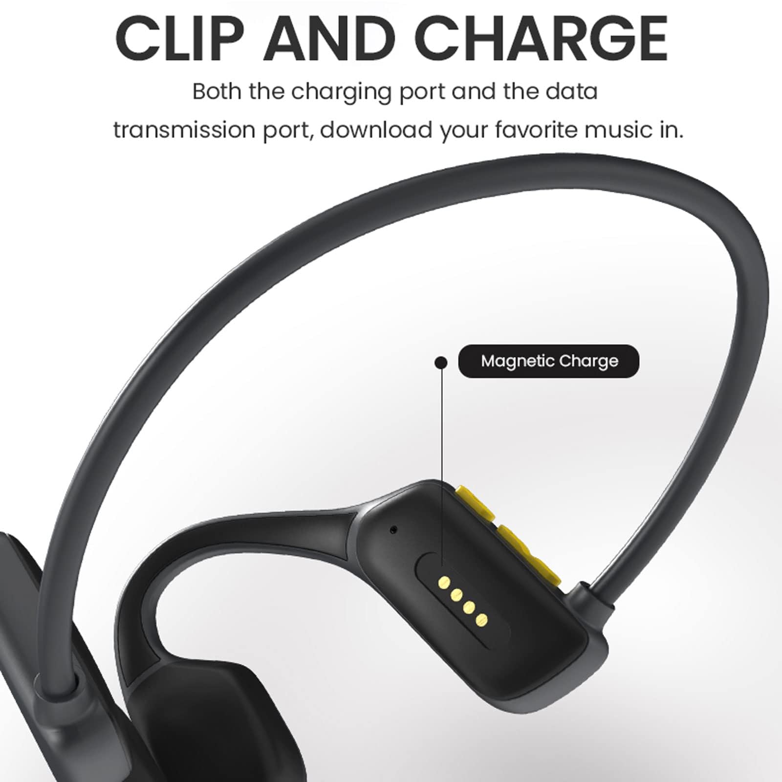 Wireless Bone Conduction Headphones - Bluetooth Open Ear Headset for Running, Swimming & Underwater Use | IPX8 Waterproof, Sweatproof Sport Headphones for Gym, Cycling & Outdoor Activities