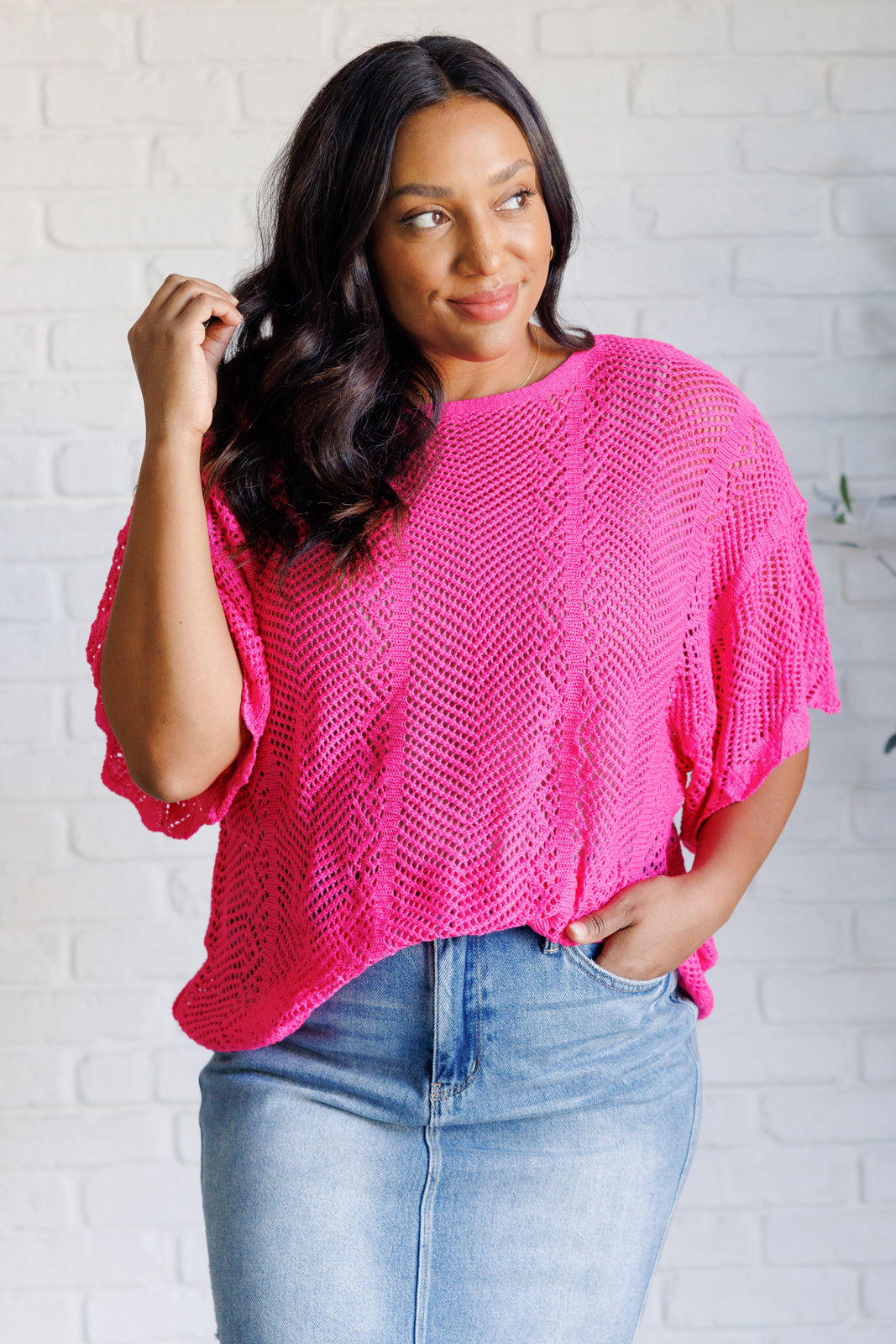 Stylish Open Knit Top for Women - Breathable Loose Fit Summer Blouse - Perfect for Casual Outings, Beach Vacations & Boho Fashion