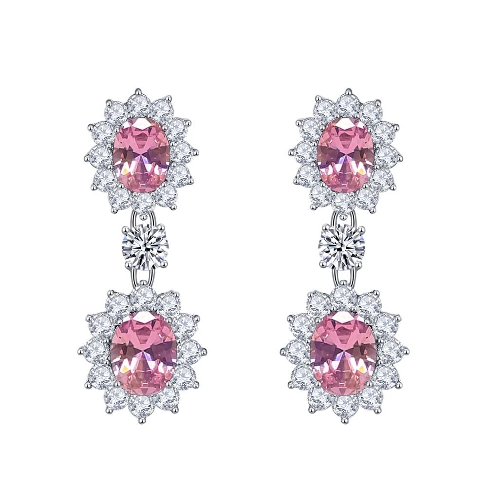 LAVINA Royal CZ Dangle Earrings - Princess Diana Style Elegant Jewelry | Sparkling Cubic Zirconia Earrings for Women | Perfect for Weddings, Prom, Birthday Gifts & Special Occasions | Luxury Fashion Accessories for Evening Parties & Formal Events