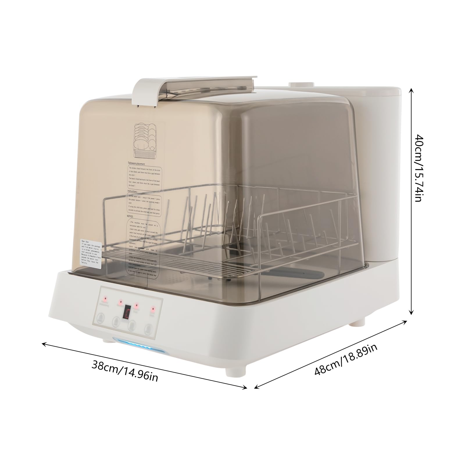 Portable Countertop Dishwasher - 3 Modes, 360° Spray for Kitchen & RV