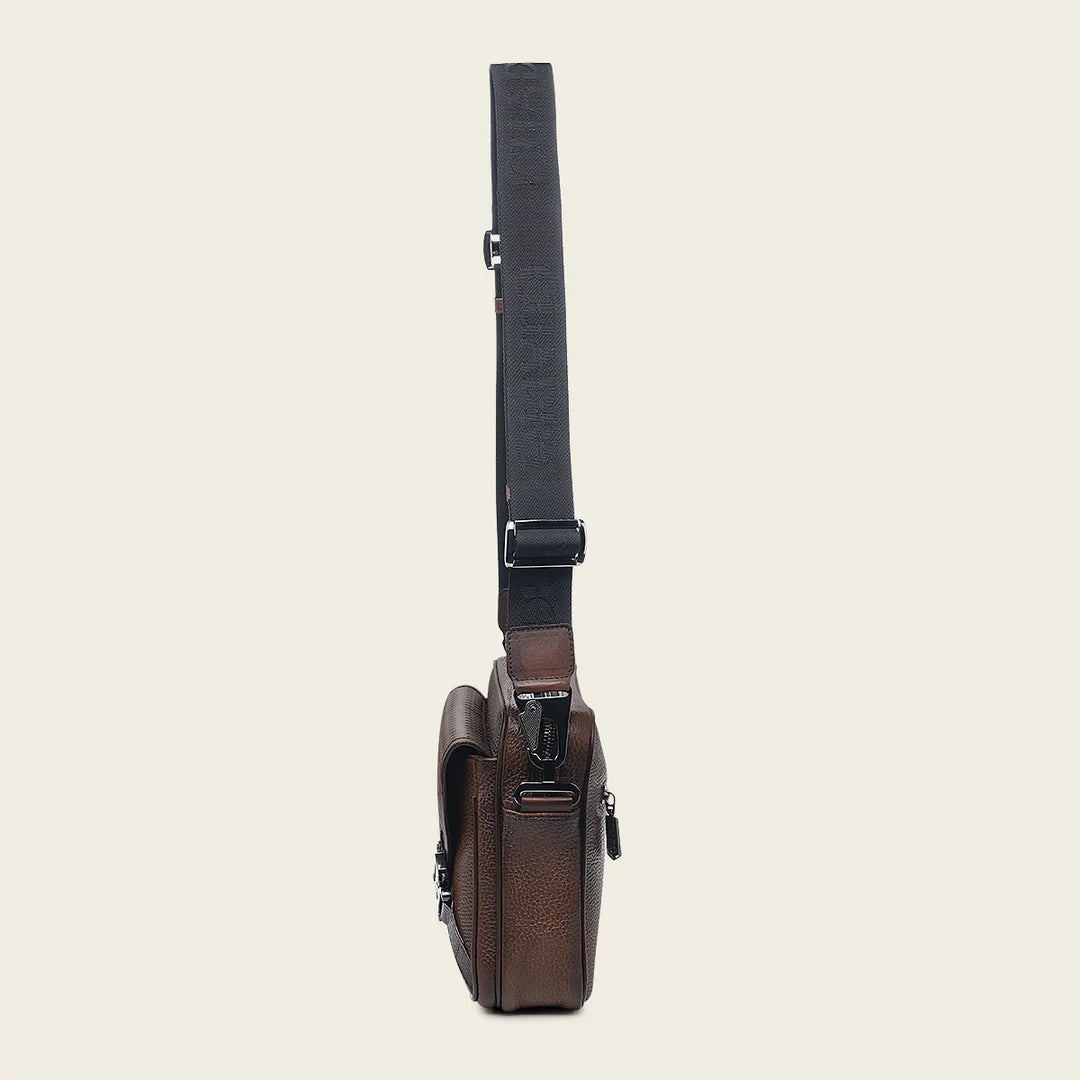 BOC30RS Genuine Cowhide Crossbody Messenger Bag for Men & Women - Stylish Casual Fashion Honey Brown Leather Shoulder Bag - Perfect for Work, Travel & Everyday Use