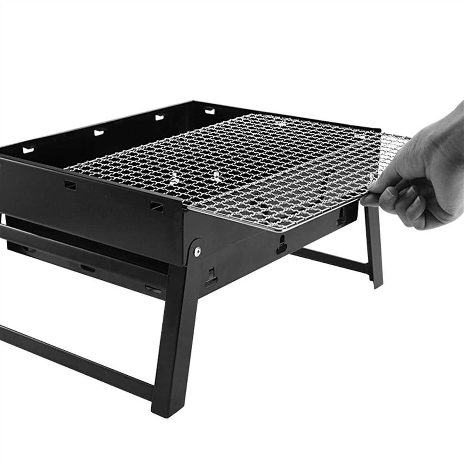 Portable Stainless Steel Camping Stove - Wood Burning & Charcoal Grill for Outdoor Cooking, Backpacking, Picnics & BBQ | Compact Folding Design for Easy Travel & Storage
