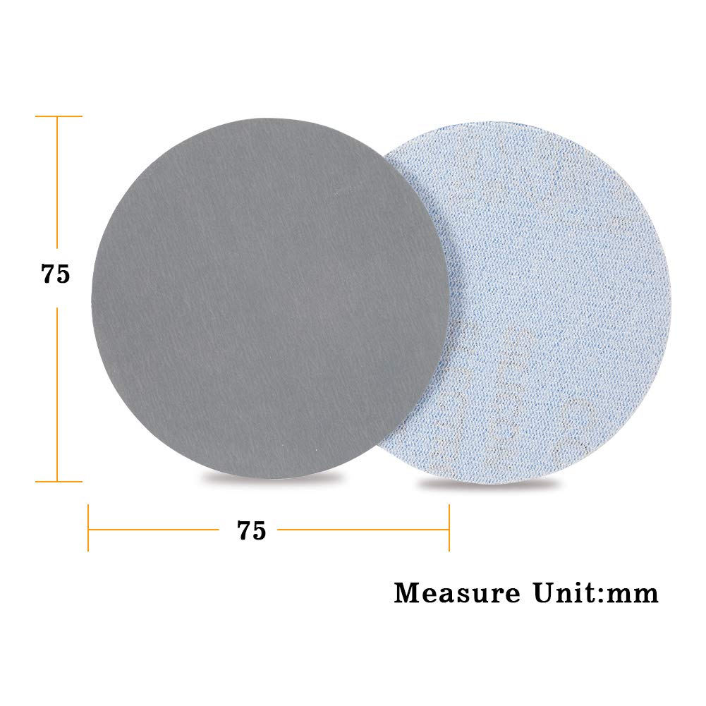 SPEEDWOX 3 Inch 3000 Grit Hook and Loop Sanding Discs - 100pcs No Hole Sandpaper for Wood, Metal, Drill, Grinder & Rotary Tools - Perfect for Fine Sanding, Polishing & Surface Preparation