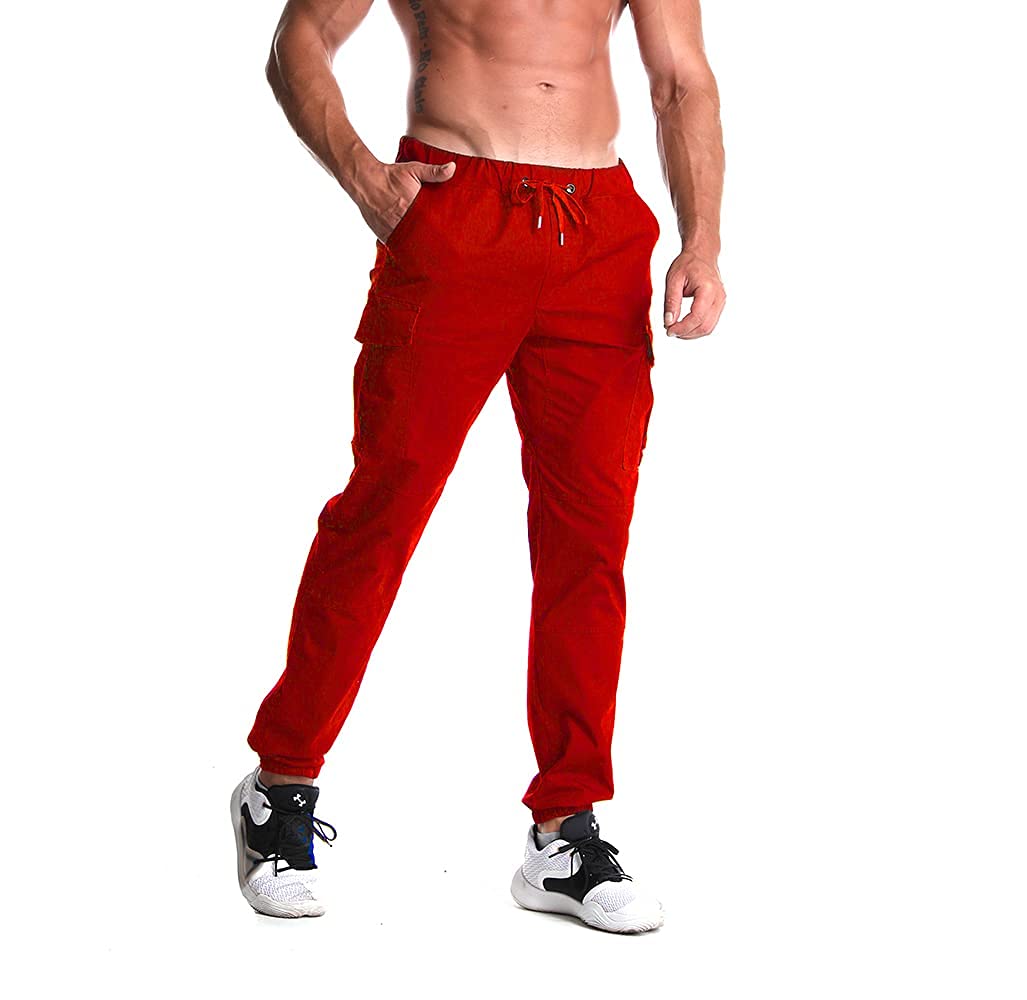 Men's Casual Jogger Pants with Drawstring & Cargo Pockets - Comfortable Sweatpants for Gym, Running, Training & Outdoor Activities