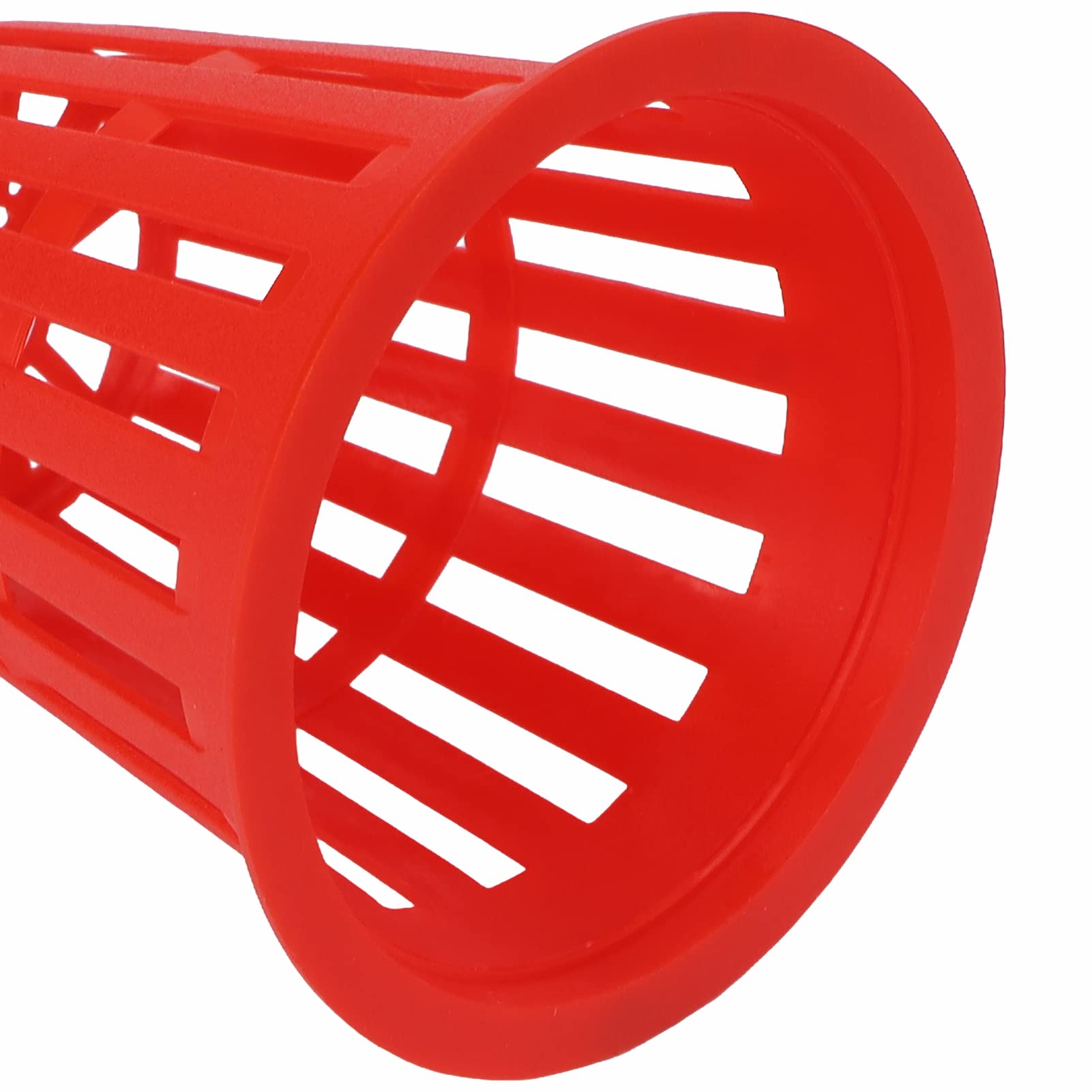 Shanrya 10-Pack Reusable Plastic Plant Mesh Cups - Hydroponic Growing Baskets for Balcony Gardening, Indoor Herb Planters & Seed Starters - Promotes Healthy Root Growth (Red)