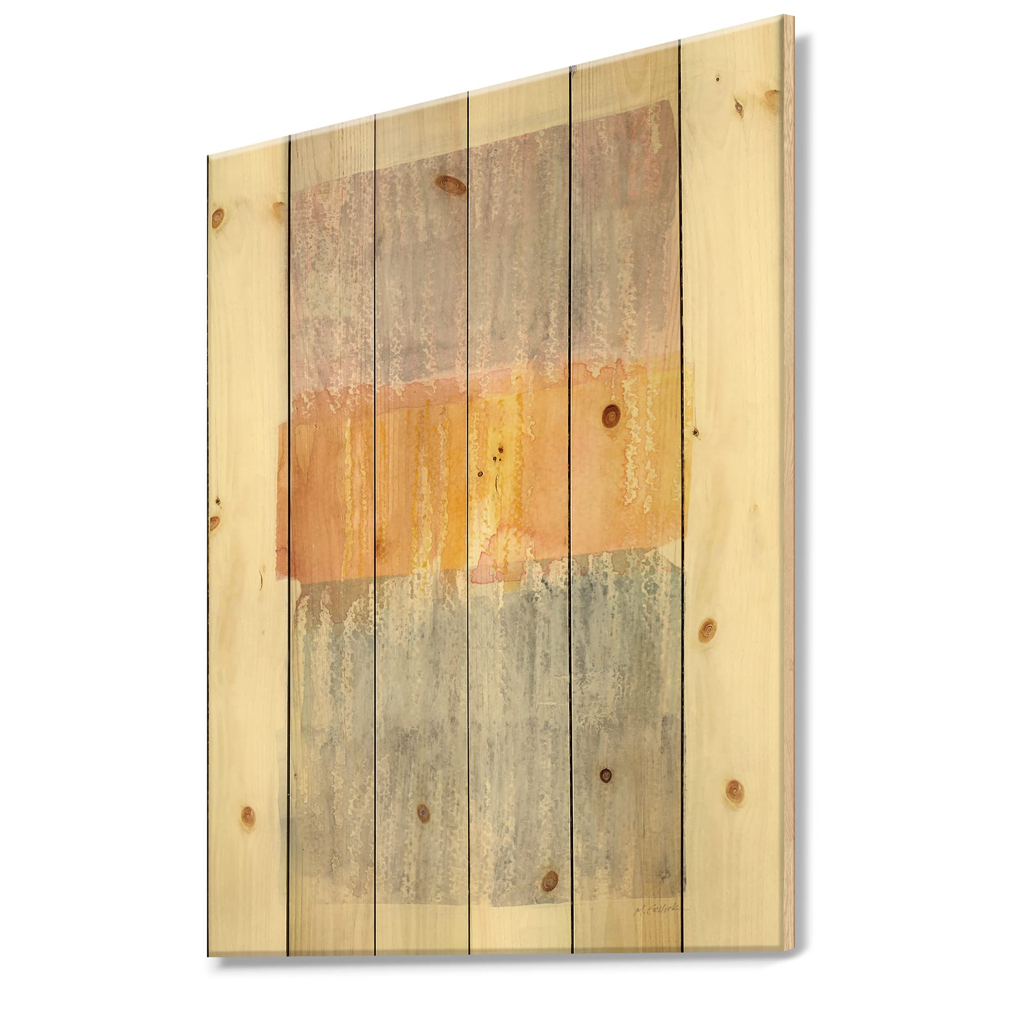 Modern Abstract Wood Wall Art - Orange Traditional Wood Wall Decor, Large Cottage Wood Panels Printed on Natural Pine - Perfect for Living Room, Bedroom & Farmhouse Decor