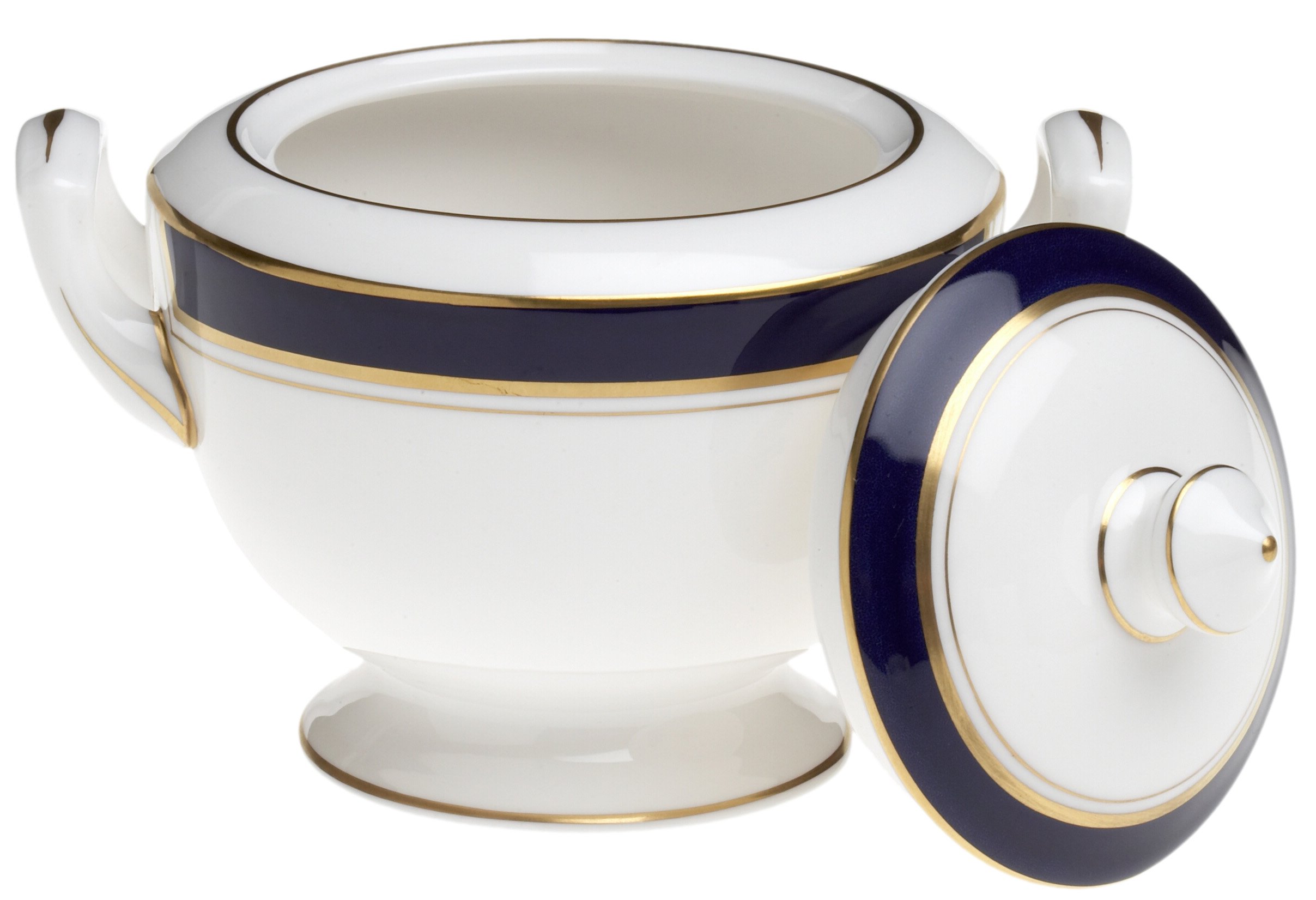 Royal Worcester Howard Cobalt Blue Bone China Sugar Bowl with Lid - Elegant Tea Time Accessory for Afternoon Tea & Dessert Serving