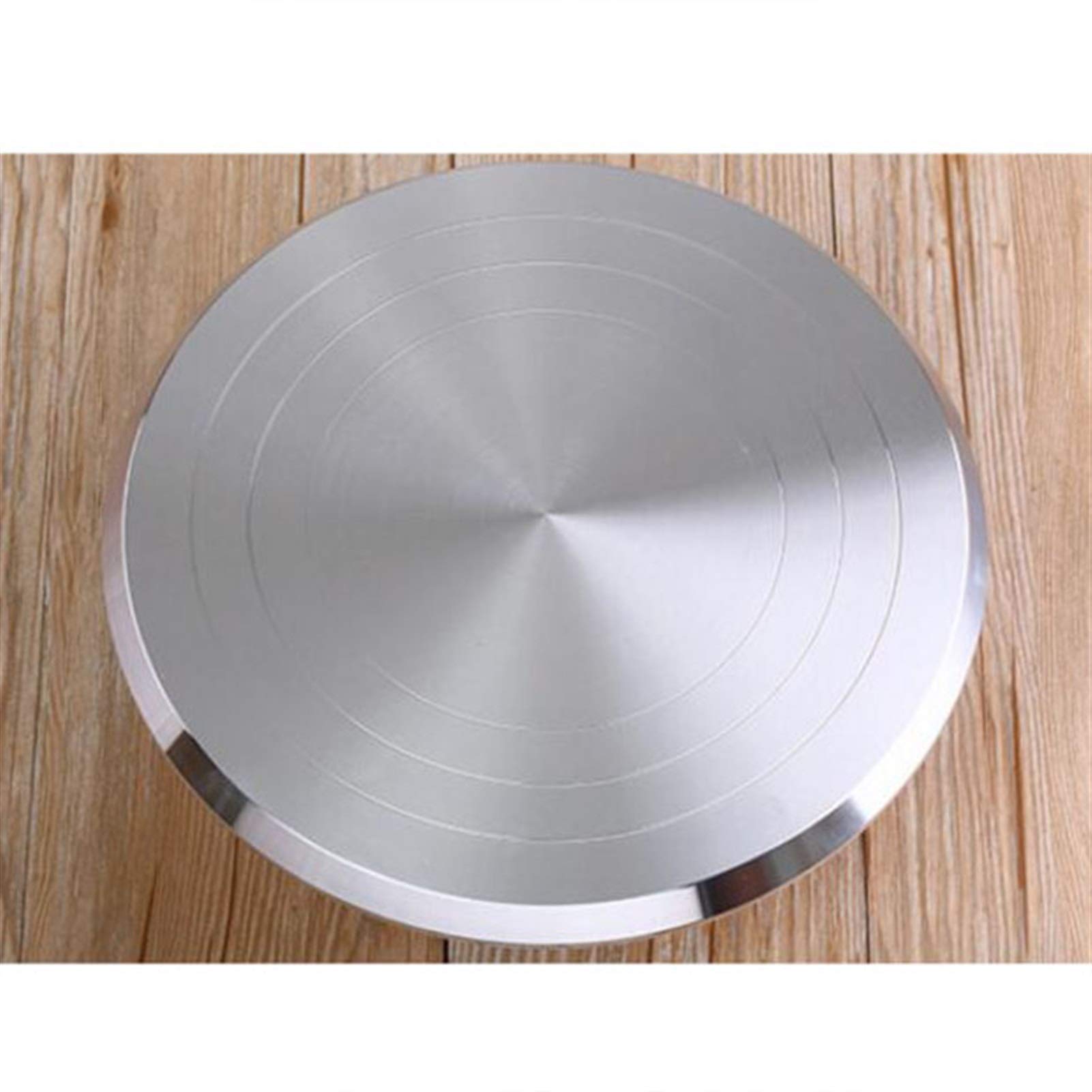 12 Inch Aluminum Alloy Rotating Cake Turntable Stand - Non-Slip Base for Cake Decorating, Cookies & Cupcakes | Professional Baking Supplies for Home & Commercial Use (Silver) | Perfect for Birthday Cakes, Wedding Cakes & Pastry Making
