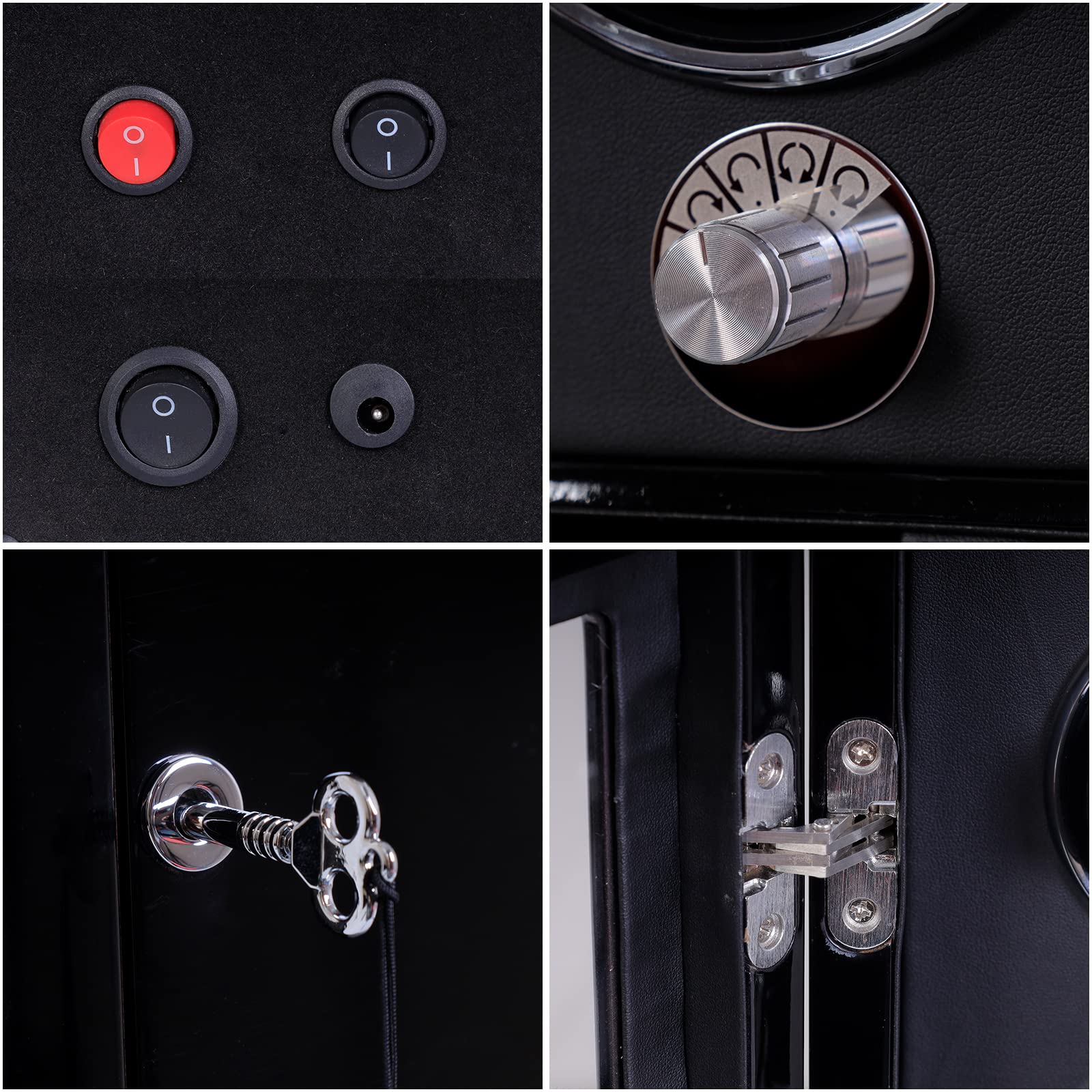 Premium DUKWIN Watch Winder for 2/4/6/8 Automatic Watches - Lockable Luxury Watch Box with Jewelry Storage | Super Quiet Mabuchi Motor, High-Gloss Piano Finish & LED Lighting | Perfect for Watch Collectors, Travel & Home Display