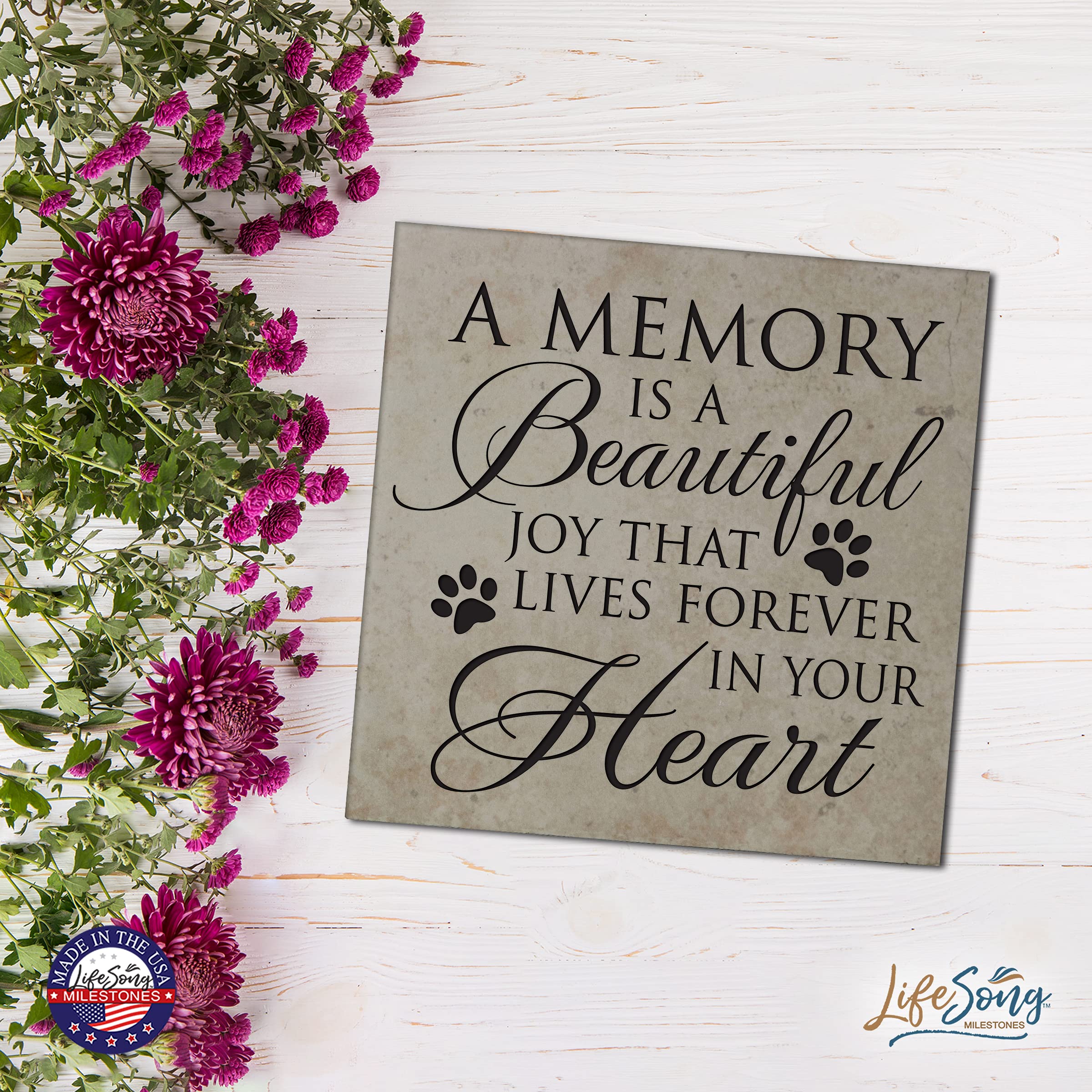 LifeSong Milestones Ceramic Trivets Set - Heat Resistant 5.75x5.75 Inch Kitchen Decor Accessories for Table Insulation - Inspirational Verse Home & Office Decor - Perfect for Hot Dishes, Coffee Mugs, and Protecting Tables from Heat Damage