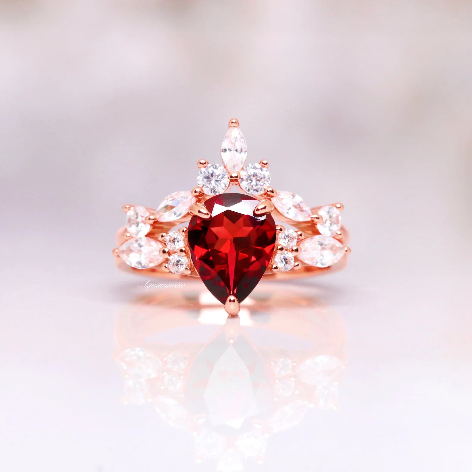 Red Fire Opal Garnet Galaxy Sandstone Couple Rings for Men & Women - Perfect for Anniversaries, Engagements & Romantic Gifts
