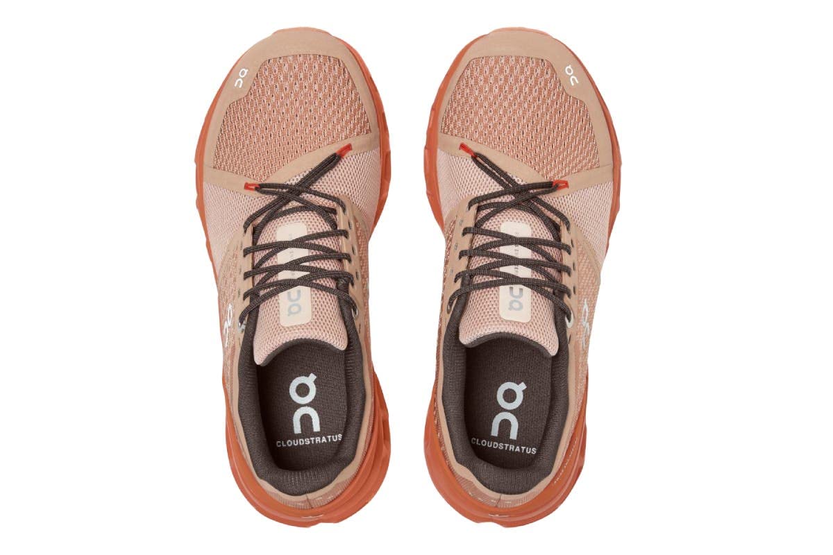 ON Running Women's Cloudstratus Running Shoes - Lightweight Cushioned Sneakers for Women (Rose Brown/Flare, Size 7.5) | Perfect for Road Running, Jogging & Gym Workouts