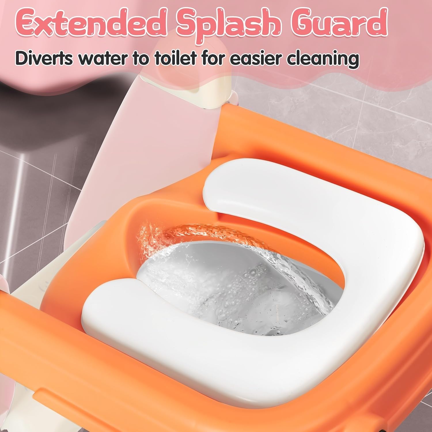 Foldable Potty Training Seat with Adjustable Height & Non-Slip Step Stool - Portable Toilet Trainer for Toddlers Ages 1-10 - Perfect for Home, Travel & Daycare Use