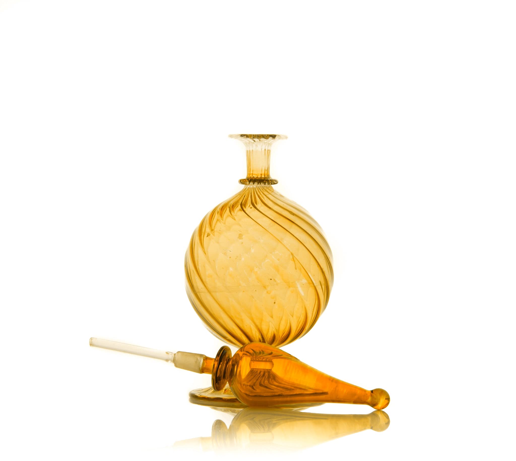 Refillable Hand-Blown Glass Perfume Bottle - Elegant Orange Crystal Decanter for Women | Perfect for Travel, Home Decor & Gift Giving