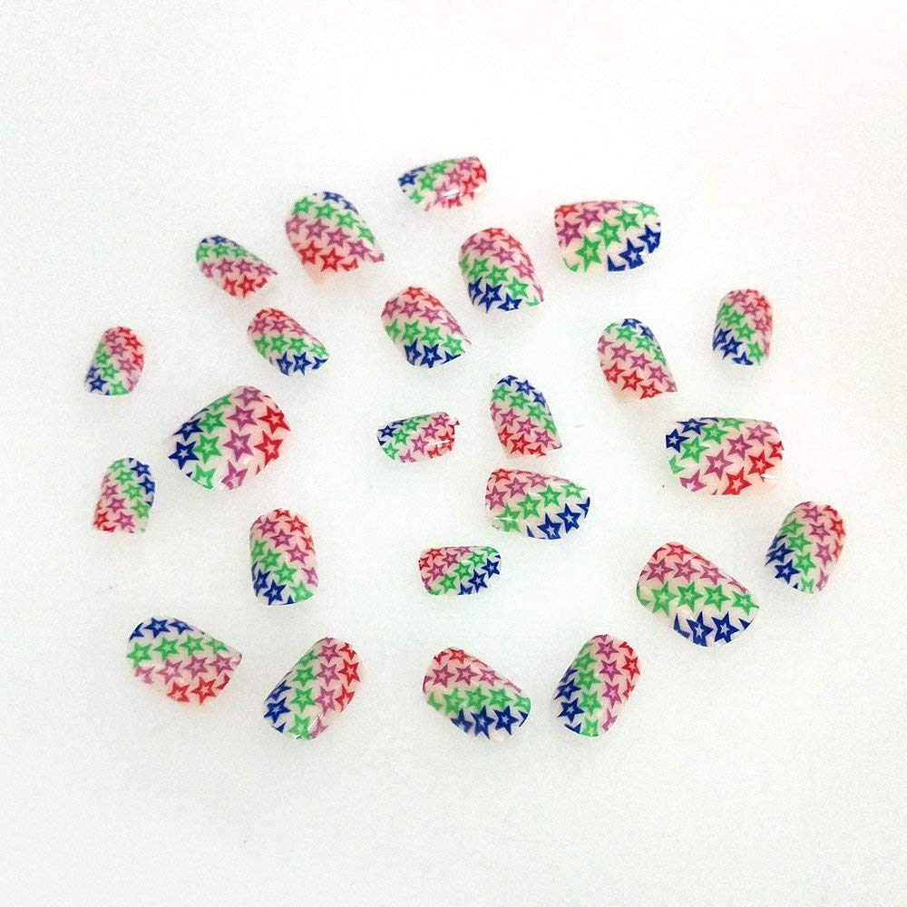 VIVACE Kids False Nail Tips - Safe Artificial Nails for Children (22013/22111/22110) | Perfect for Birthday Parties, Halloween Costumes & Play Dress-Up
