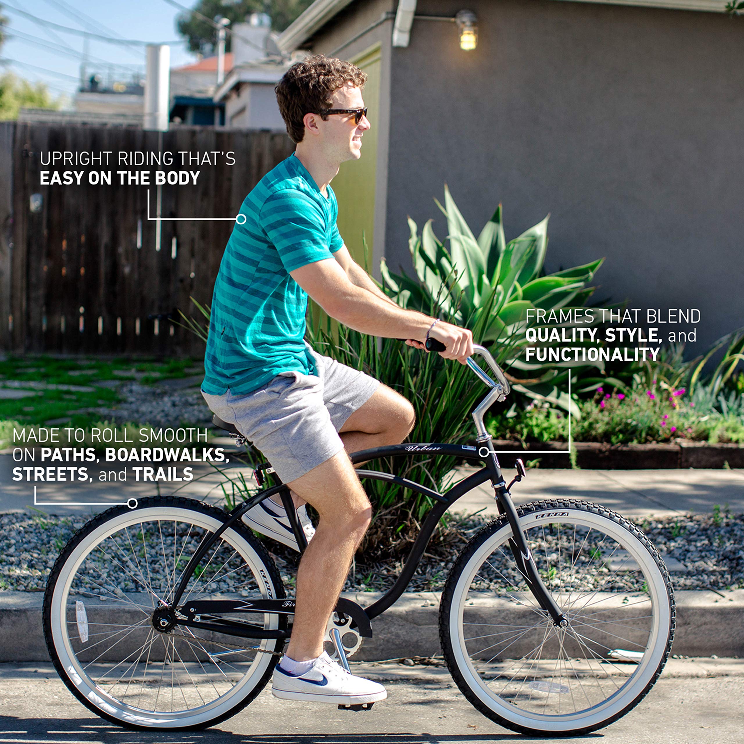 Firmstrong Urban Man Classic Beach Cruiser Bike for Men - Single Speed, Comfortable Ride, Ideal for Commuting, Leisure & Beach Outings