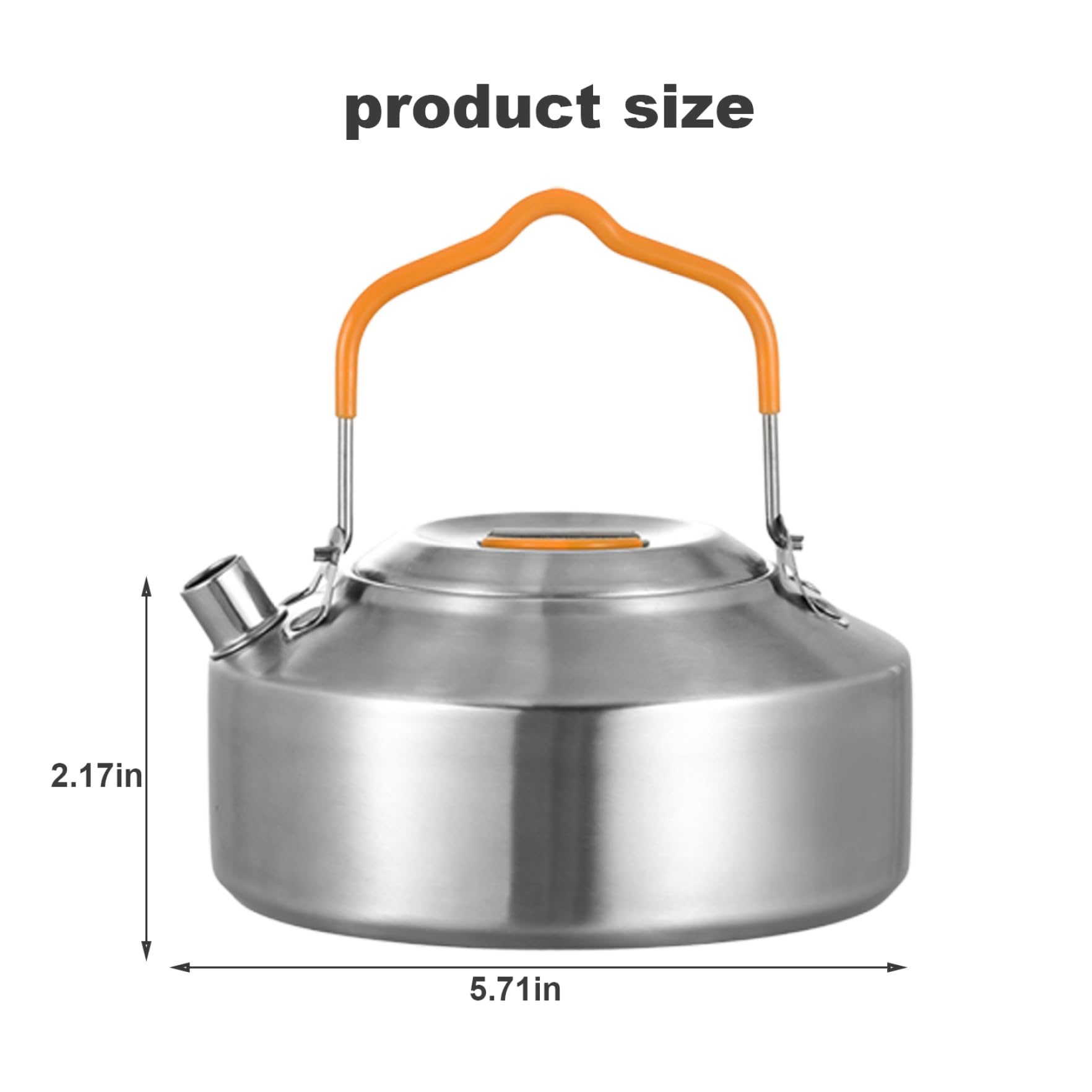 **1L Stainless Steel Camping Kettle - Lightweight Outdoor Tea & Coffee Pot for Hiking, Backpacking & Picnics - Perfect for Summer Sports & Adventure Supplies**