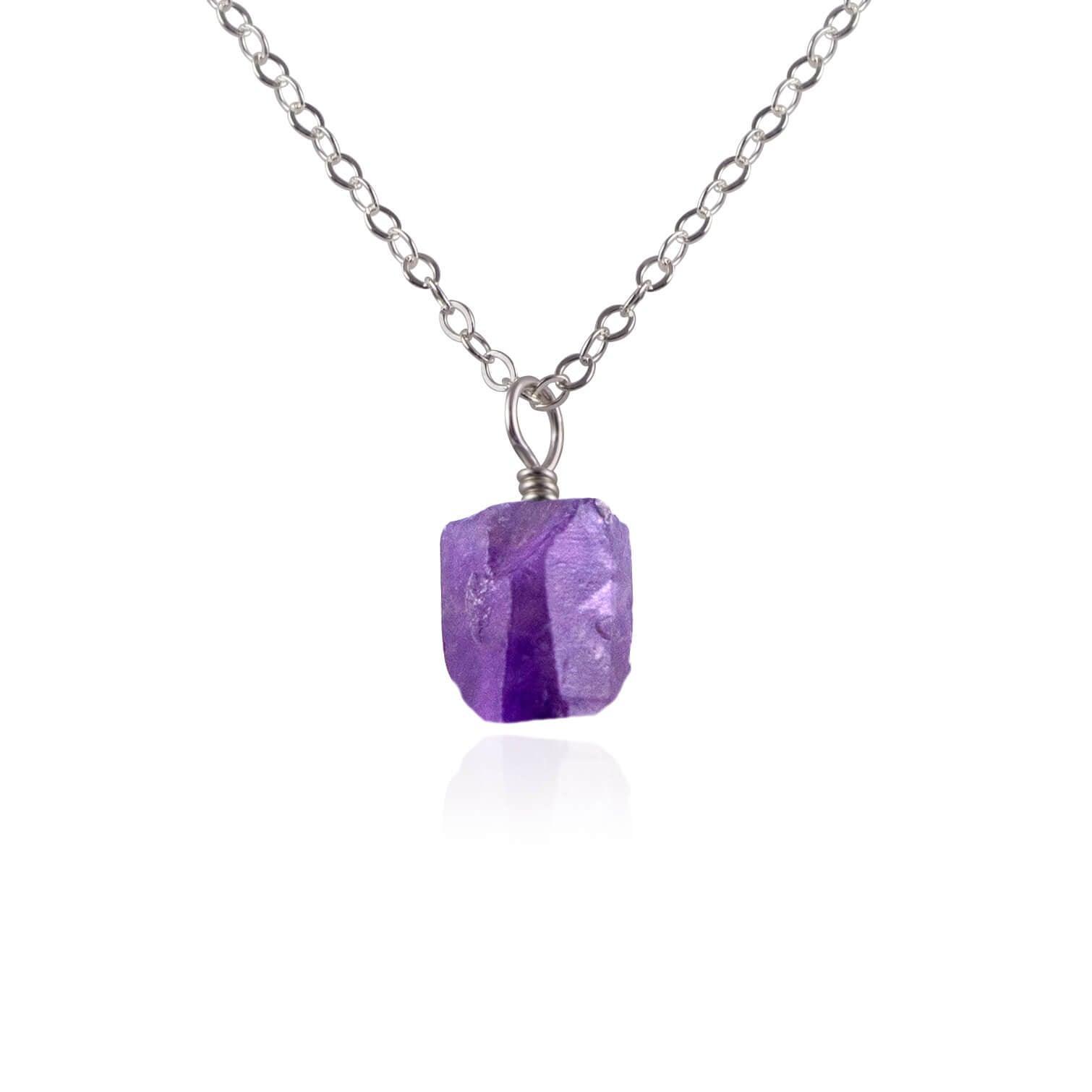 Natural Raw Amethyst Pendant Necklace - Dainty Purple Crystal Jewelry for Women - Perfect for Spiritual Healing, Meditation & Everyday Wear