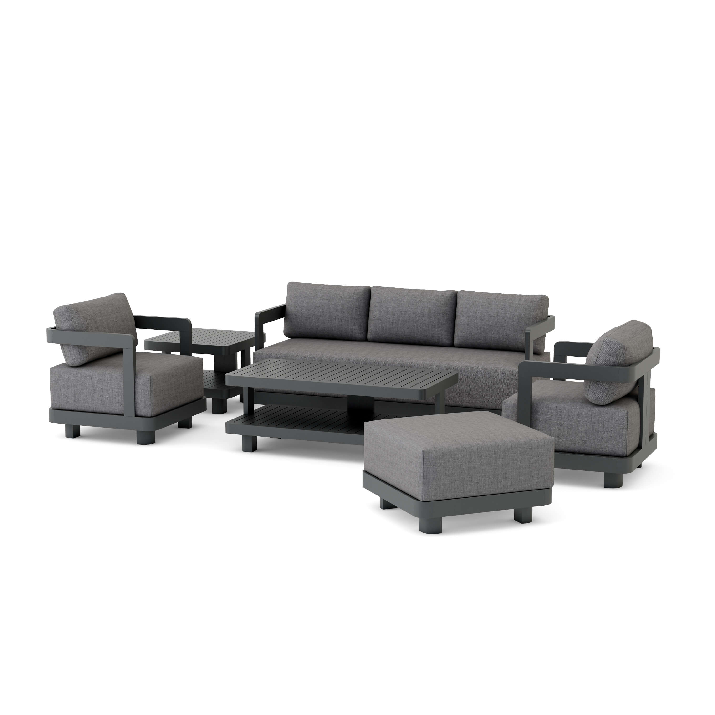 Granada 6-Piece Deep Seating Patio Furniture Set - Outdoor Wicker Sofa Sectional with Cushions for Garden, Poolside & Backyard Relaxation