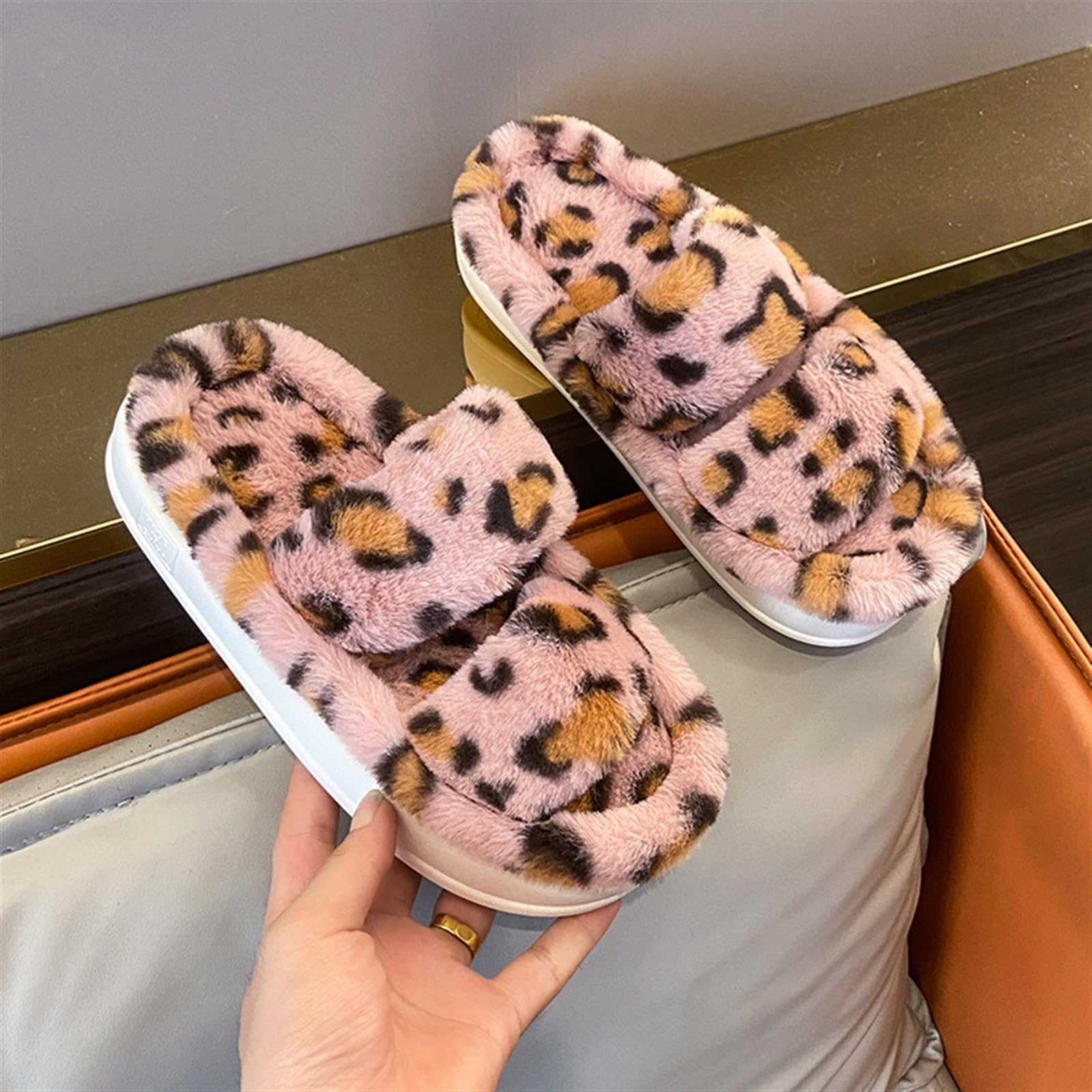 Women's Open Toe Fuzzy Slippers - Soft Plush House Shoes for Indoor & Outdoor Use - Cozy Home & Garden Comfort for Relaxation, Lounging & Quick Errands