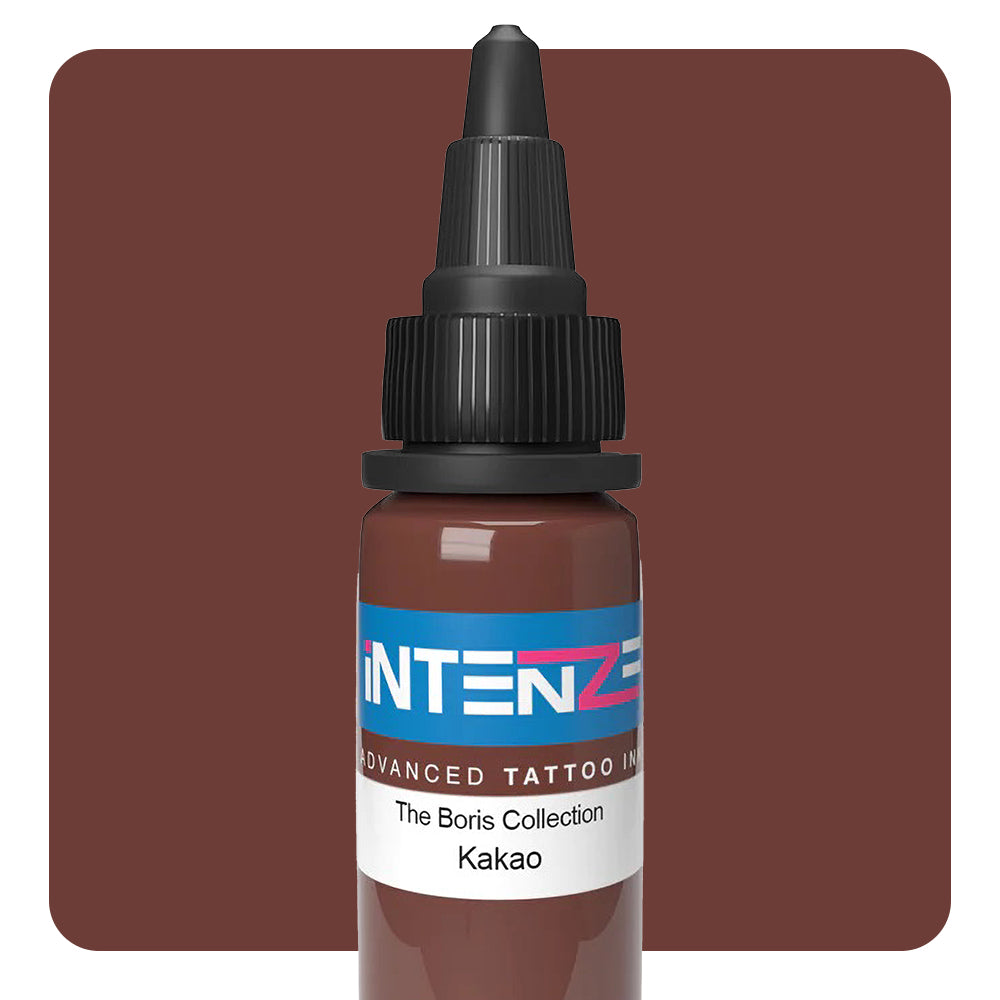 Boris Series Intenze Tattoo Ink 1oz Bottle - Professional Tattoo Artist Supplies for Permanent Makeup & Body Art - Kakao Ink for Tattoo Studio & Home Use
