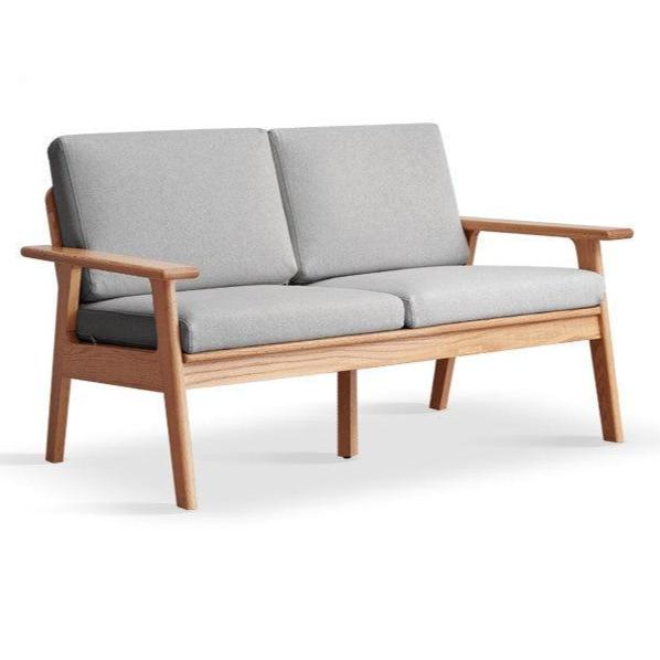 Japanese Style 3-Seater Fabric Sofa - Solid Oak & Pine Wood Frame - Perfect for Living Room, Lounge, or Zen Home Decor