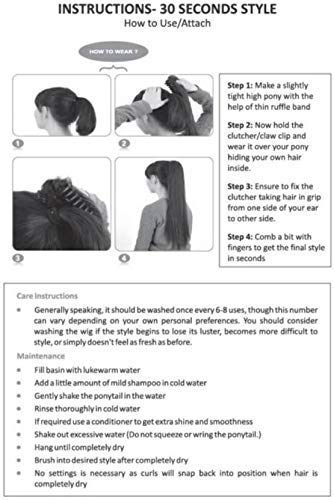 VIEWS Clutcher Based Synthetic Hair Extension | Black Ponytail Hairpiece for Women | Perfect for Parties, Weddings & Everyday Styling