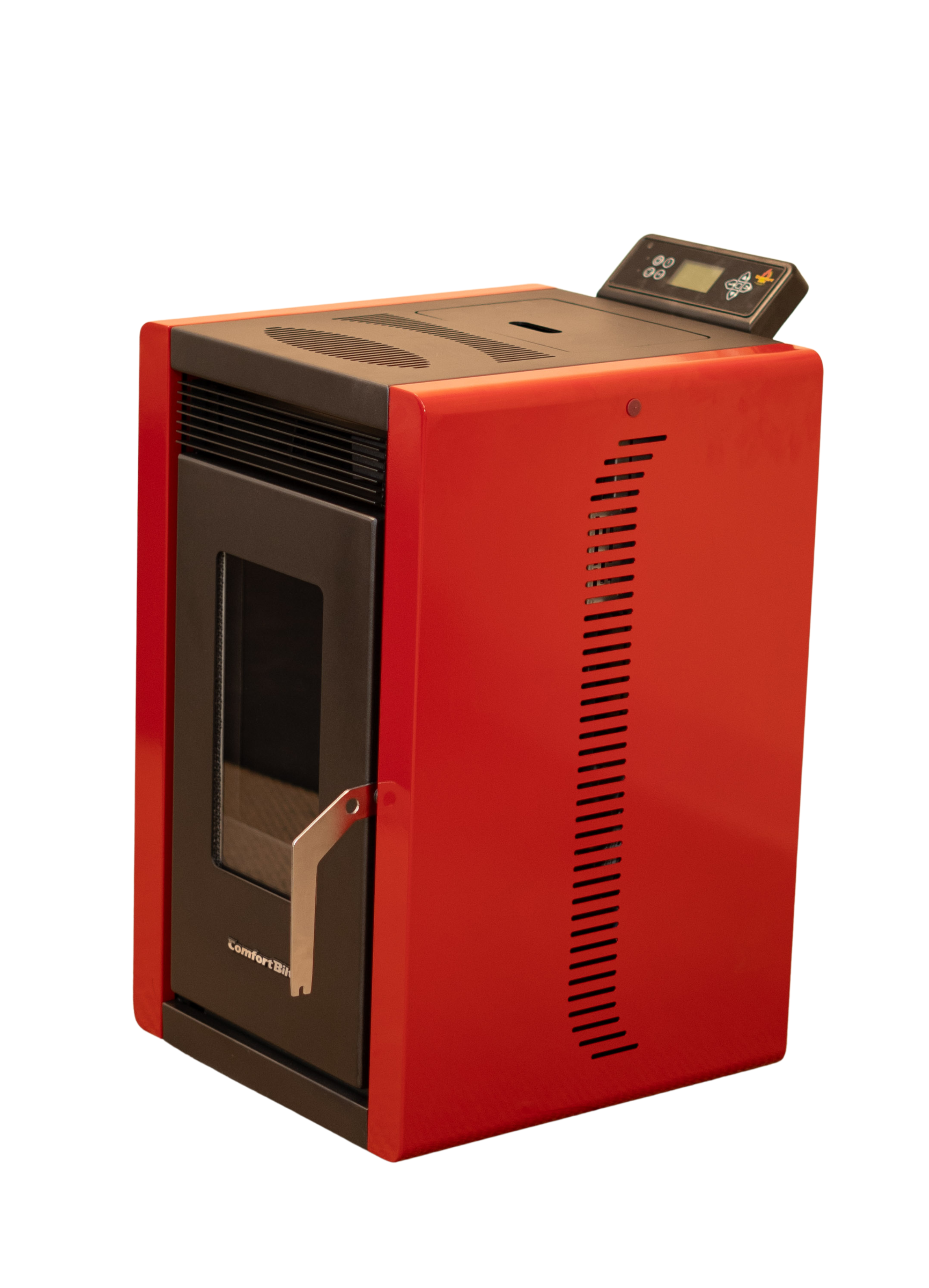 ComfortBilt HP40 Compact Small Pellet Stove - Red Retro Art Deco Style - Efficient Heating for Cabins, Tiny Homes & Small Spaces