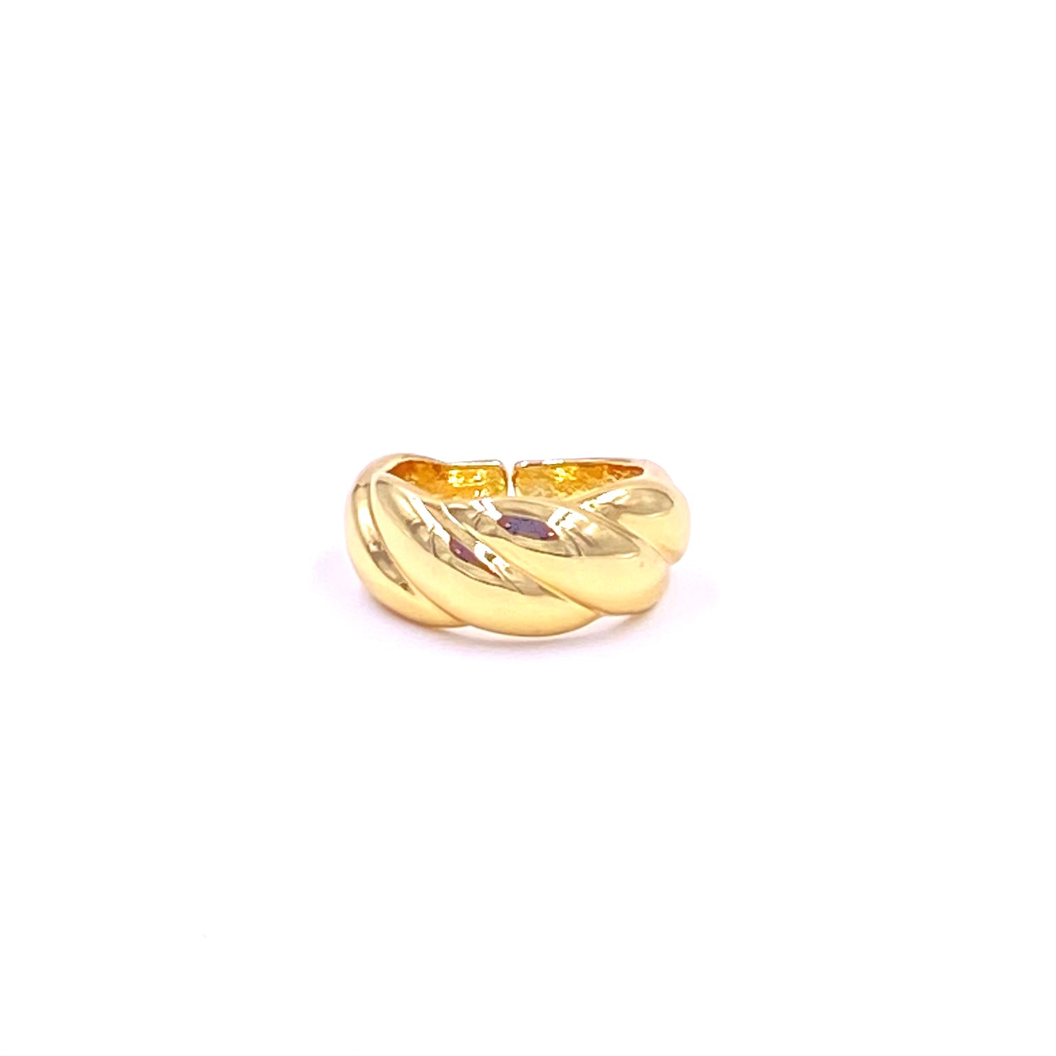 Ashley Gold Stainless Steel Gold Plated Angle Wave Ring for Women - Trendy Geometric Statement Jewelry for Everyday Wear & Special Occasions