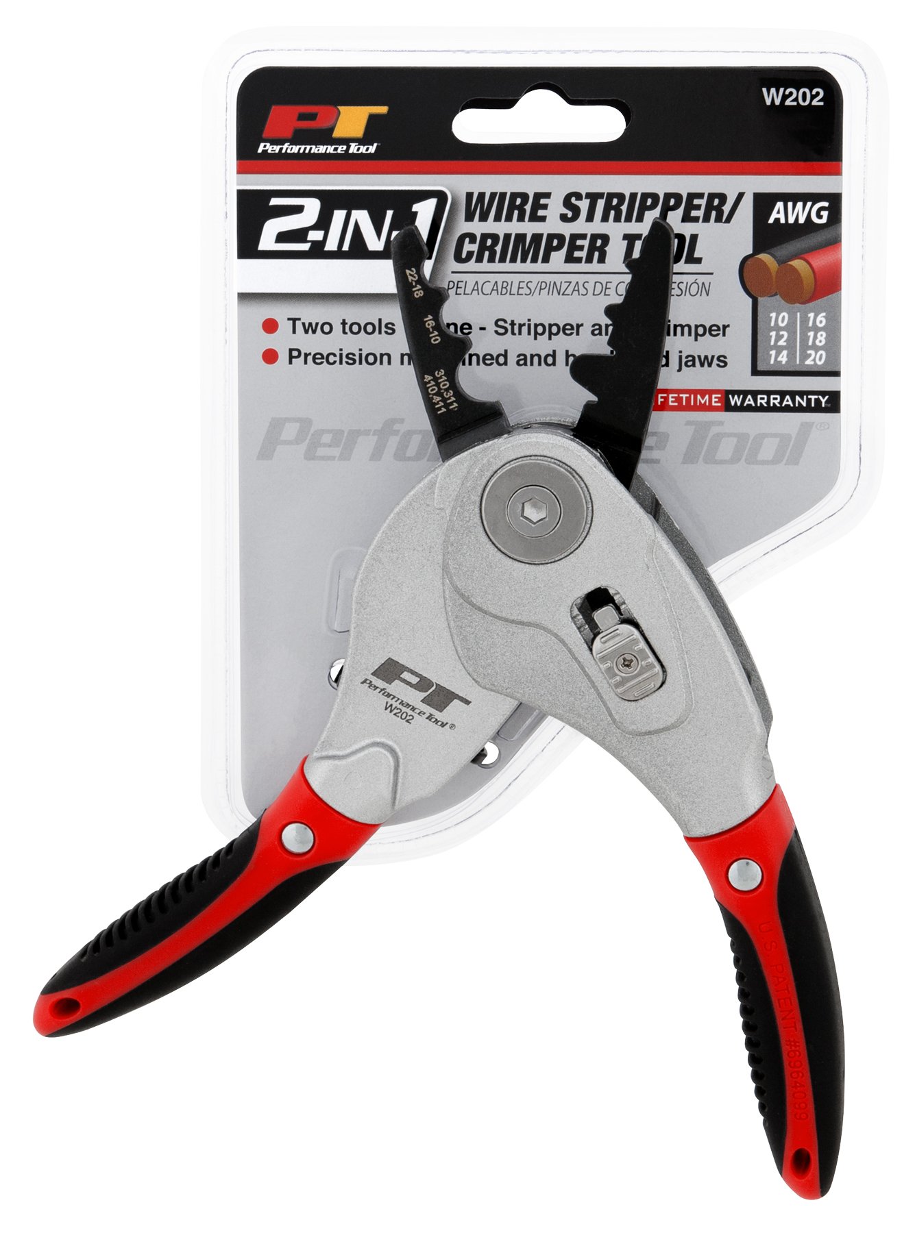 Performance Tool W202 2-in-1 Wire Stripper and Crimper - Professional Electrical Pliers for Wiring, Crimping, and Cutting - Perfect for Electricians, DIY Projects, and Home Repairs