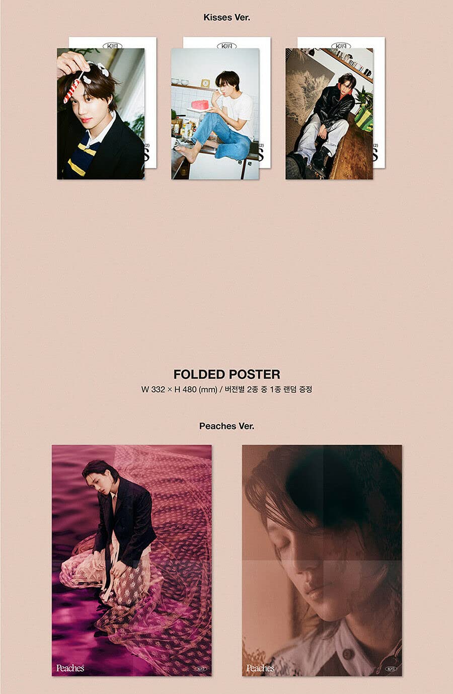 EXO KAI PEACHES 2nd Mini Album Photobook Set - 2 Versions (Peaches & Polaroid Kisses) with 2 Photo Books, 2 Postcards, Memory Film & 4 EXO Store Gift Cards | K-Pop Collectibles for Fans, Gift Ideas for EXO-L