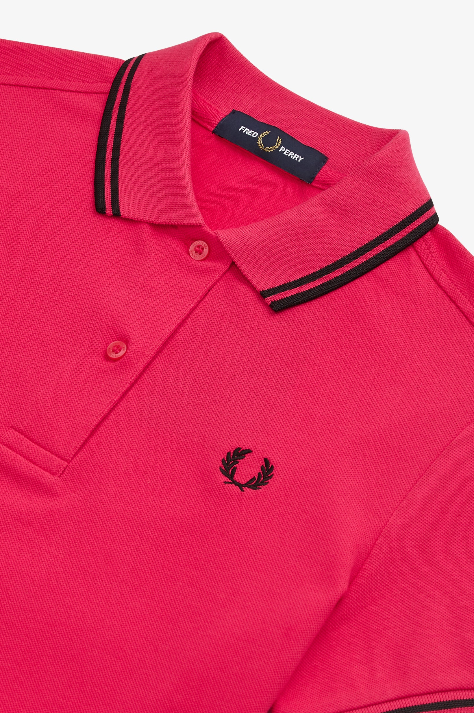 Fred Perry Women's Twin Tipped Polo Shirt - Love Potion & Black Color Options | Casual Wear, Office Outfits & Tennis Apparel