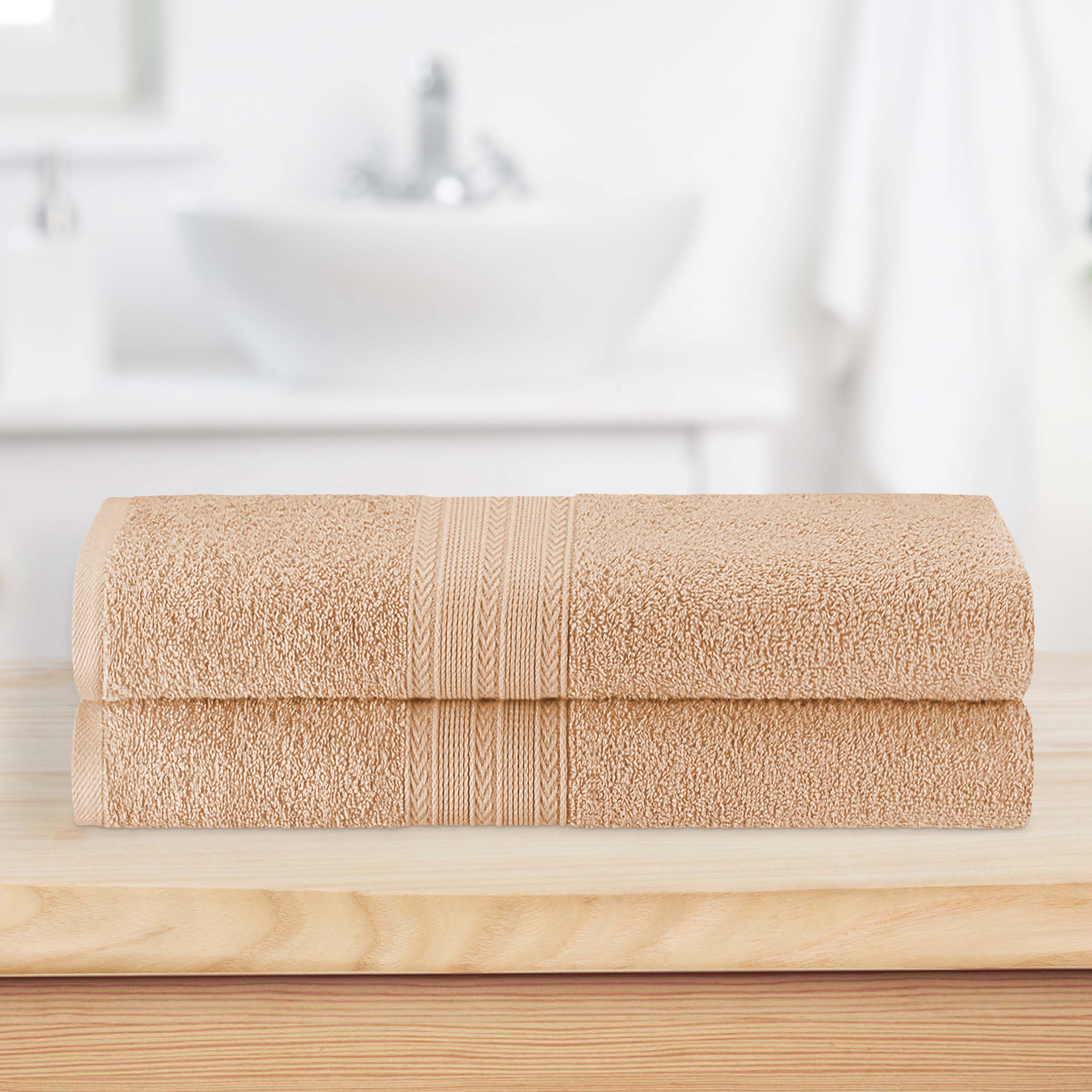 Soft Cotton Eco-Friendly 2-Piece Bath Sheet Towel Set - Ultra Absorbent & Quick Dry for Spa, Beach & Luxury Bathroom