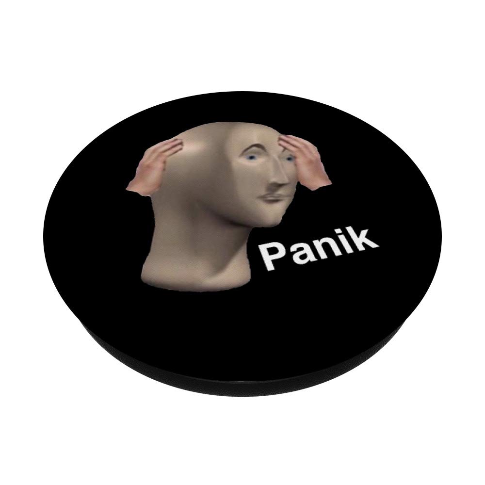 Panik Kalm Meme Man Panic PopSockets PopGrip - Swappable Phone & Tablet Grip for Stress Relief | Perfect for Work, School & Daily Use