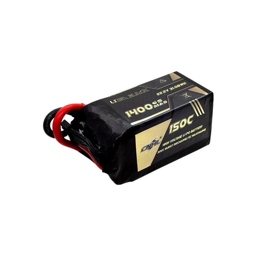 CNHL Ultra Black Series 22.2V 6S 1400mAh 150C LiPo Battery with XT60 Connector - High Performance RC Drone & Airplane Battery for FPV Racing and Long Flight Time