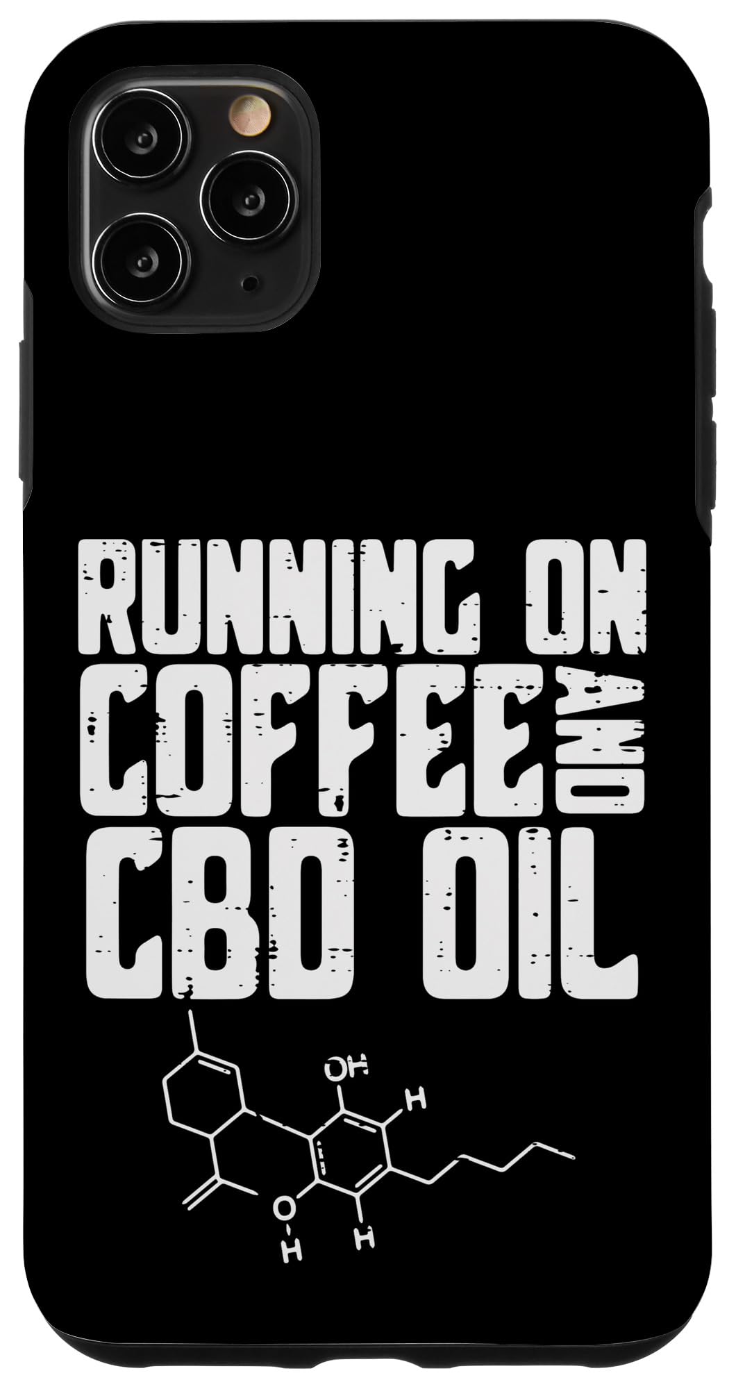 iPhone 11 Pro Max Case - Unique Coffee & CBD Oil Hemp Lover Design - Perfect Gift for Science & Molecule Enthusiasts - Ideal for Daily Use, Work & Travel Protection