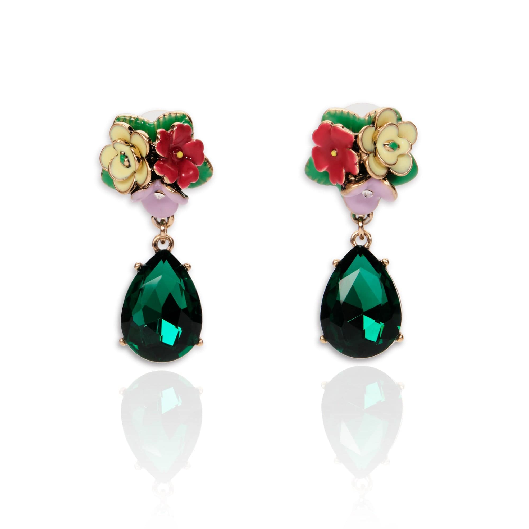 Frida Kahlo Inspired Crystal Teardrop Earrings - Handmade Bohemian Dangle Earrings for Women | Perfect for Boho Chic Outfits, Weddings & Special Occasions
