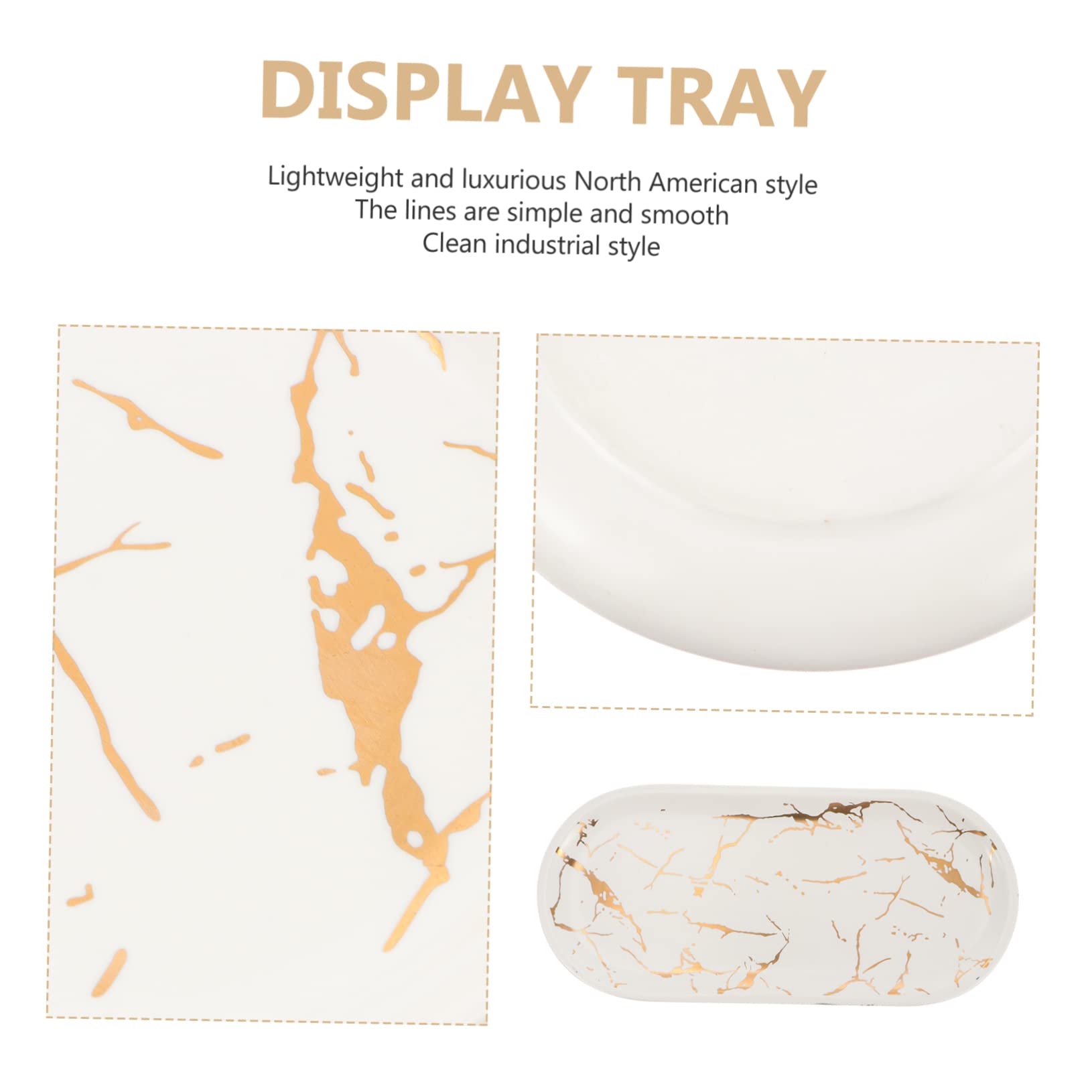 Hemoton White Marble Ceramic Plate - Elegant Fruit & Sushi Serving Tray, Decorative Soap Dish, Earring Organizer | Perfect for Dinner Parties, Home Decor & Bathroom Storage