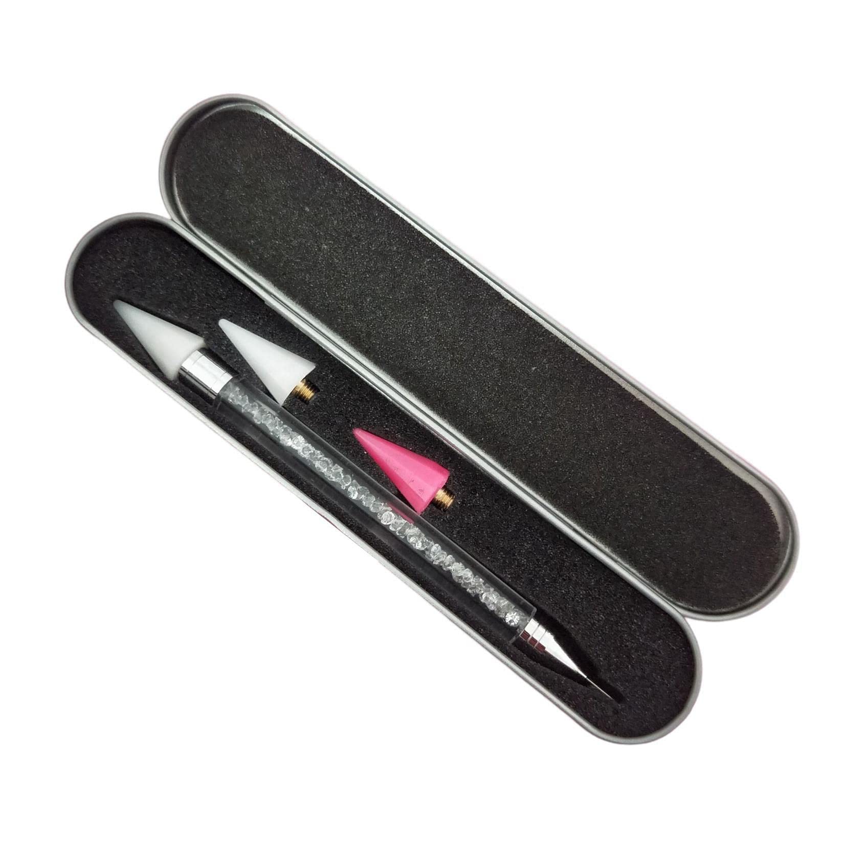 Dual-Purpose Nail Art Pen & Manicure Drill Tool - Professional Nail Art Crayon for Salon & Home DIY (White) | Perfect for Nail Design, Manicures & Creative Nail Art Projects