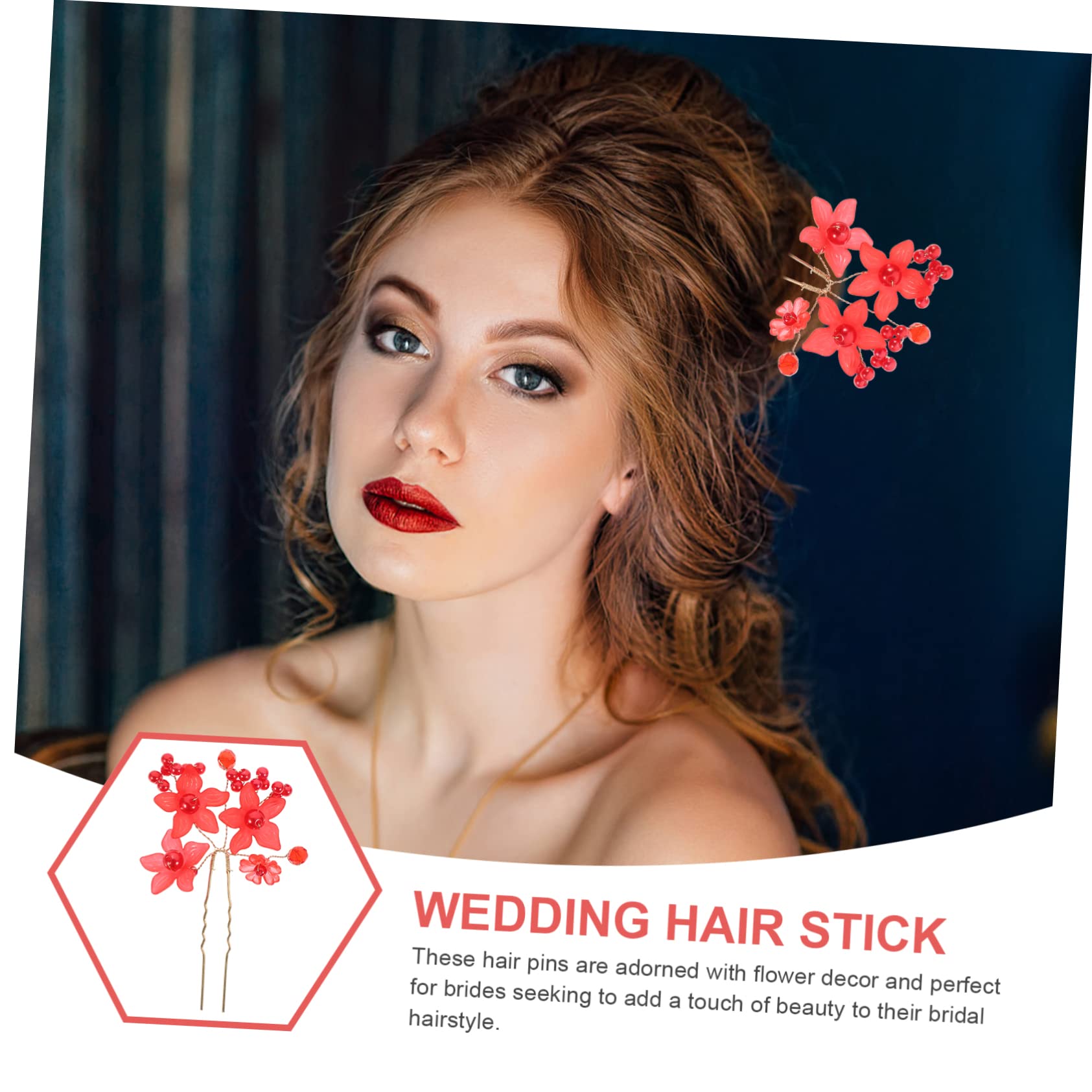 Beavorty 2 Sets Hair Sticks for Women & Girls - Floral Hair Forks, Hair Pins for Buns & Updos - Classic Design (4pcs x 2) - Perfect for Weddings, Parties & Everyday Elegant Hairstyles