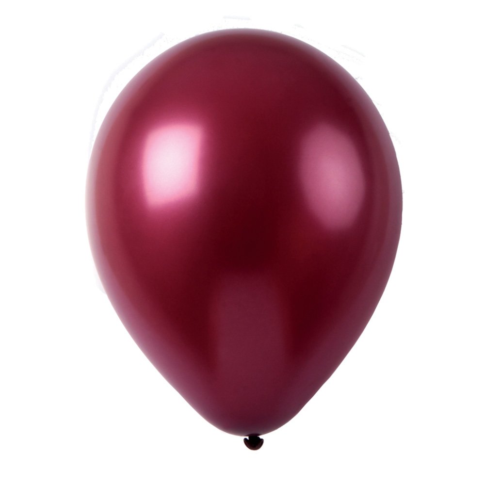 Topenca 50-Pack 12-Inch Burgundy Solid Metallic Latex Balloons for Birthday Parties, Weddings & Special Events - Premium Party Decorations