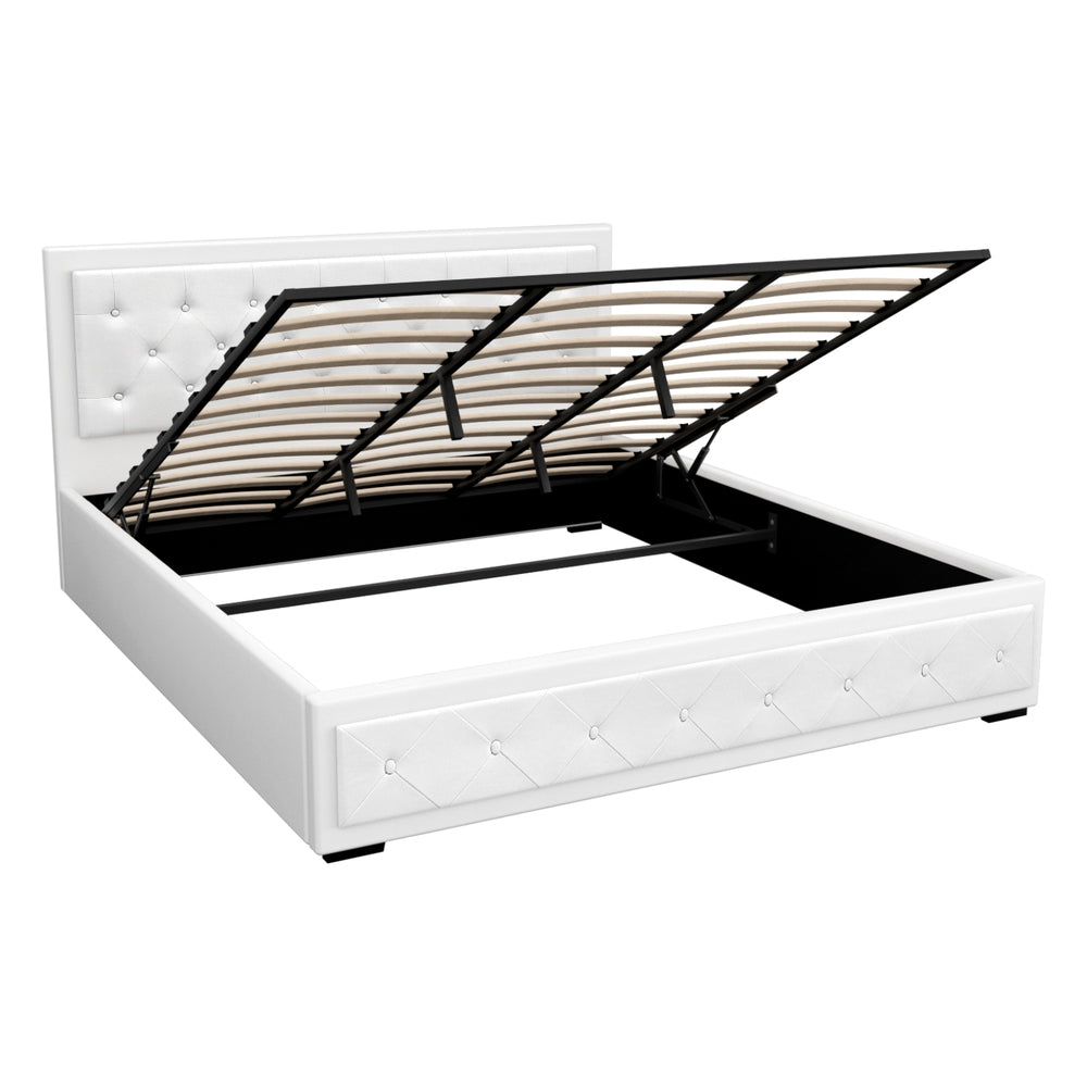 Bronte King Size Storage Bed Frame in White - Perfect for Small Bedrooms & Maximizing Space